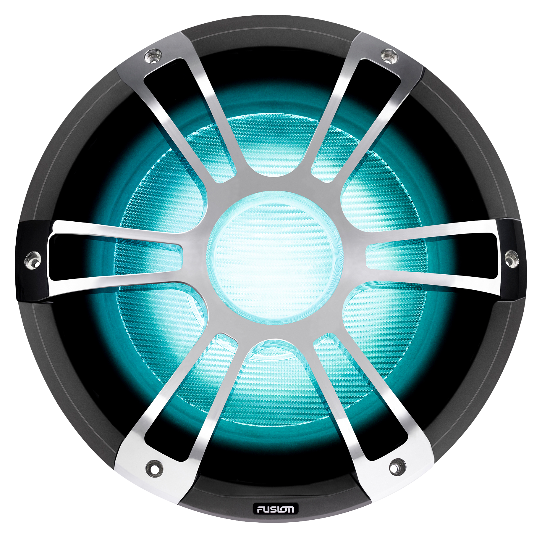 Image of Fusion Signature Series 3 Sports-Style 12″ 1,400W Marine Subwoofer with CRGBW LED Lighting - Silver