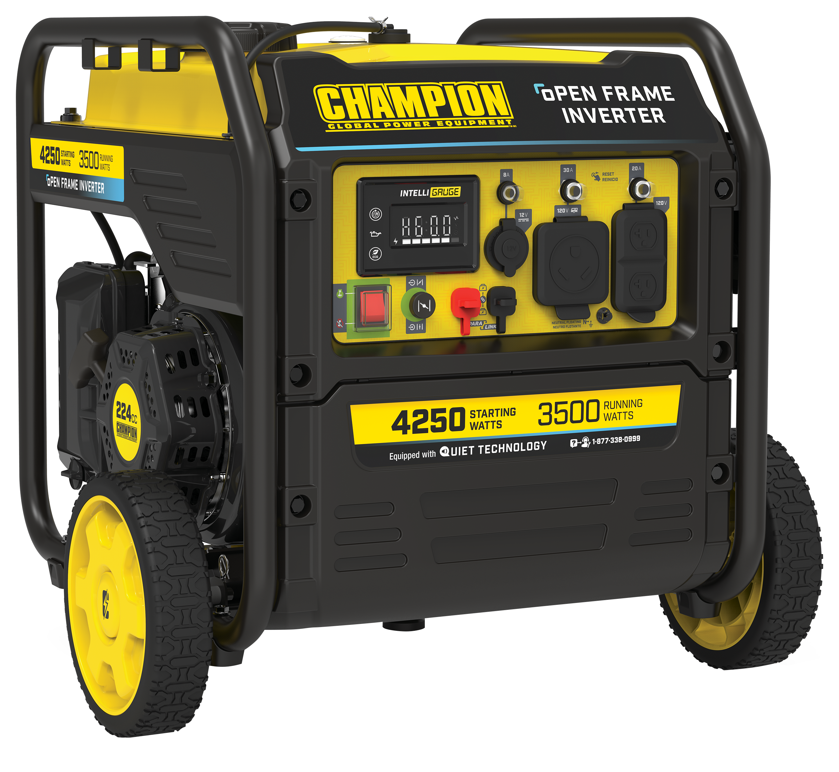 Champion 4,250W/3,500W Inverter Generator with Wheel Kit
