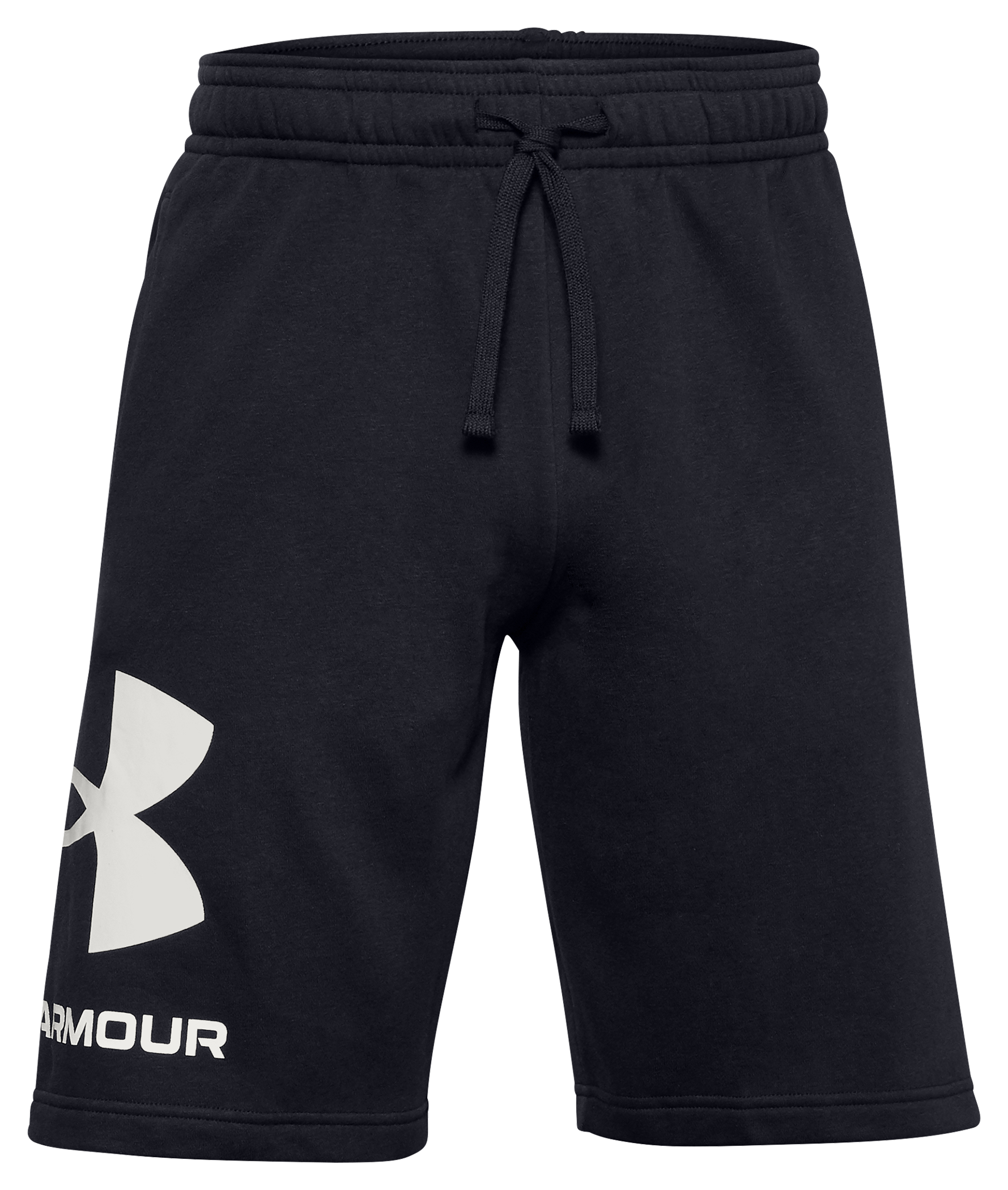 Image of Under Armour Rival Fleece Big Logo Shorts for Men - Black/Onyx White - 2XL