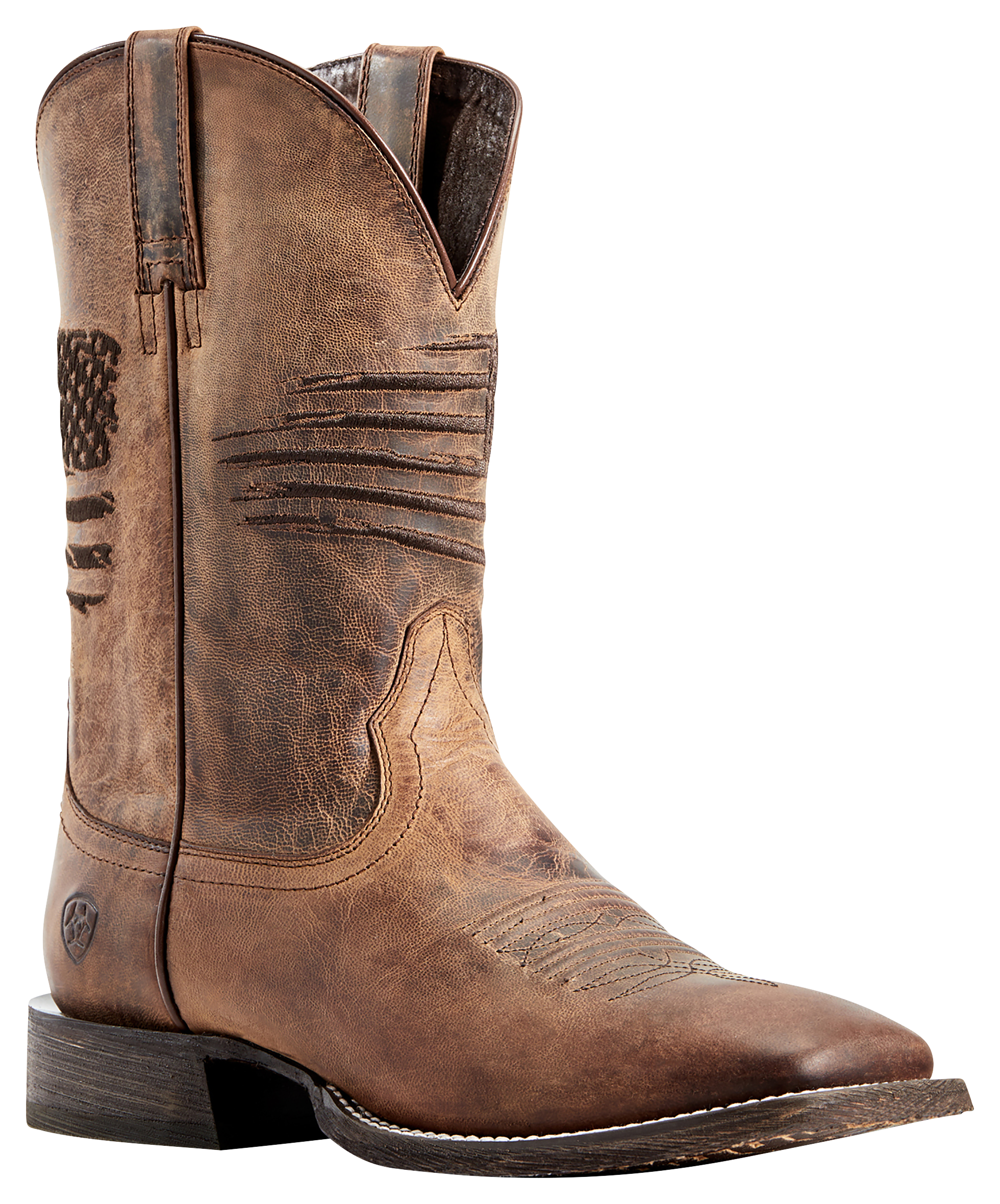 Ariat Circuit Patriot Western Boots for Men - Weathered Brown - 10.5M