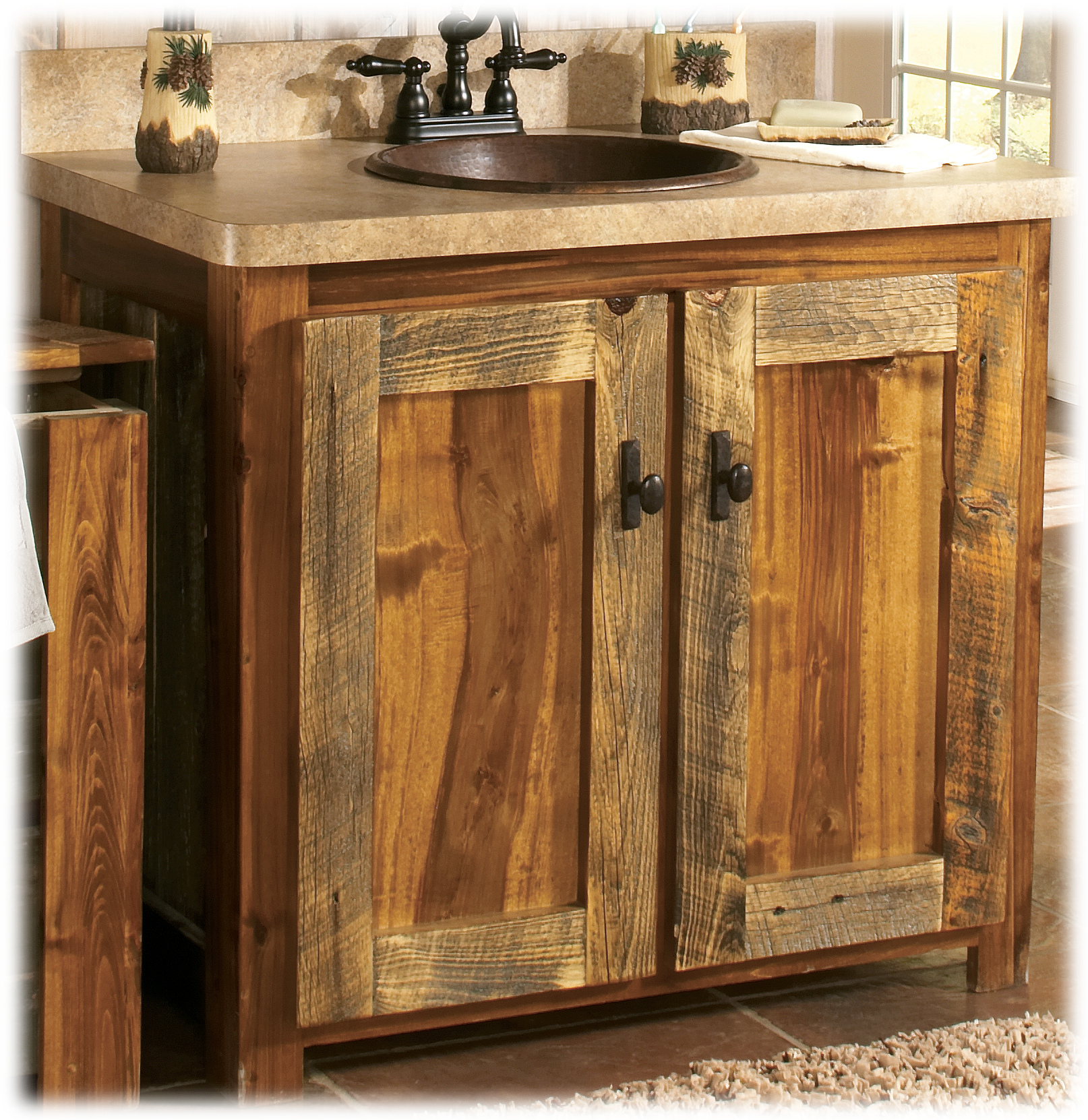 Mountain Woods Furniture Wyoming Collection Vanity Base with Top