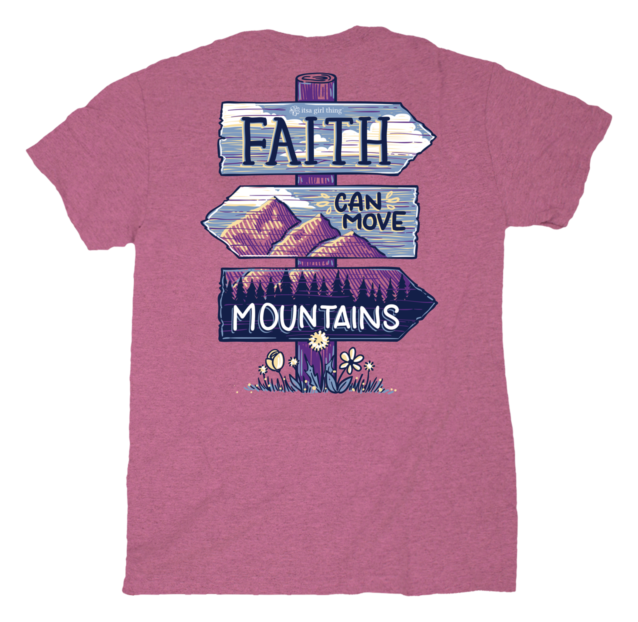 Itsa Girl Thing Faith Can Move Mountains Short-Sleeve Shirt for Ladies - Or