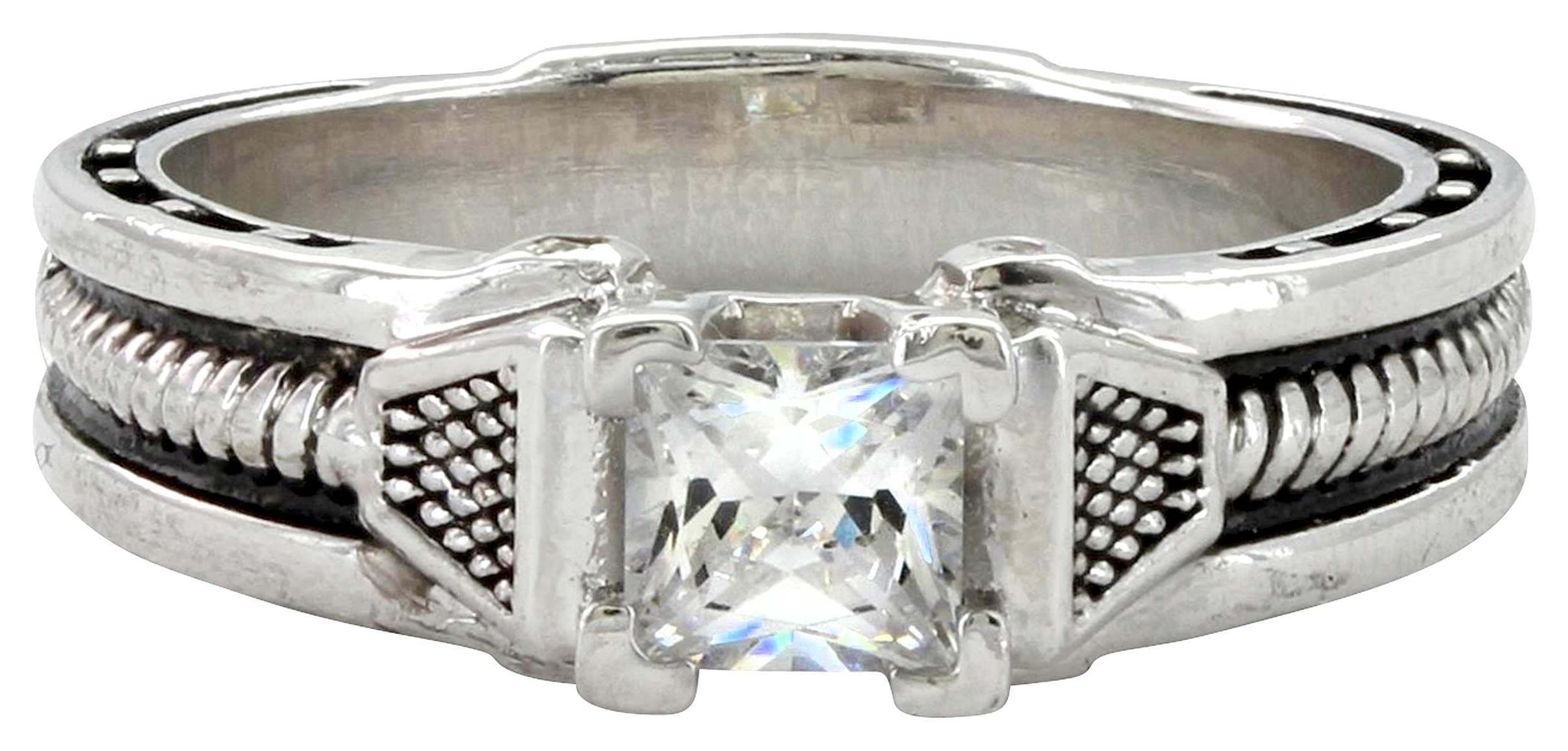 Montana Silversmiths Single Stone Horseshoe Nail Ring for Ladies - 8