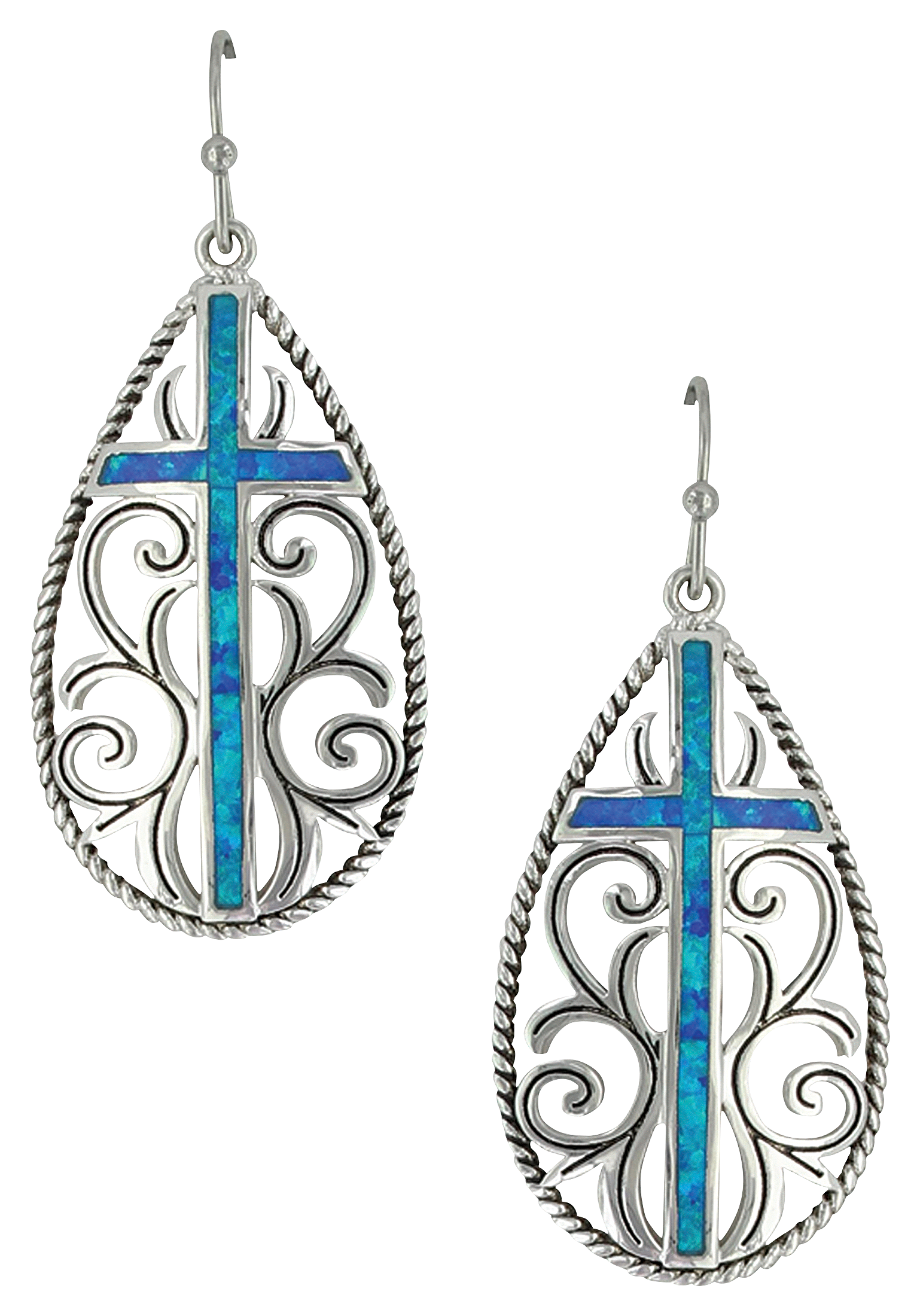 Montana Silversmiths Filigree Water Lights Cross Earrings