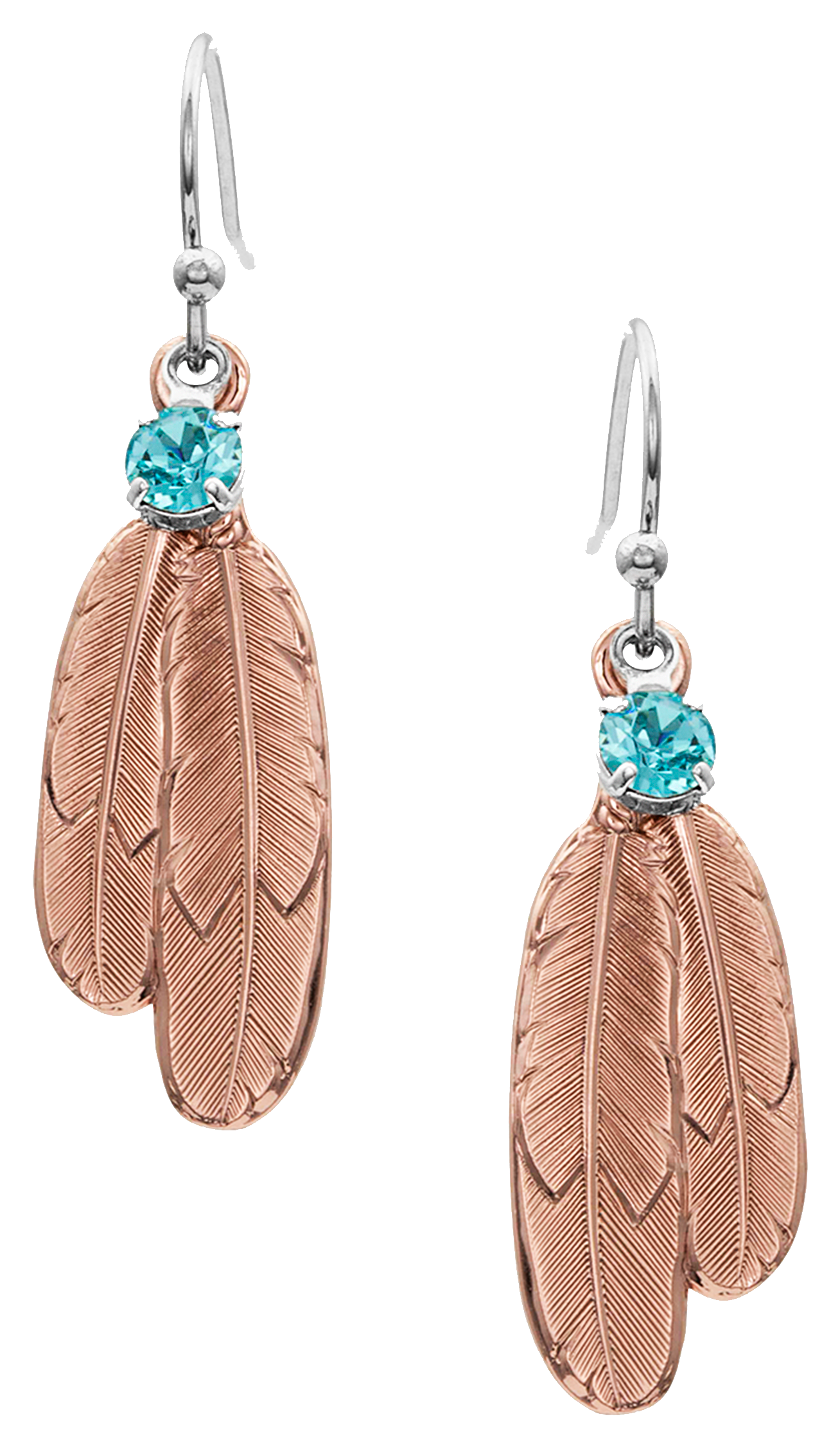 Montana Silversmiths Gift of Rose Gold Freedom Feather Earrings