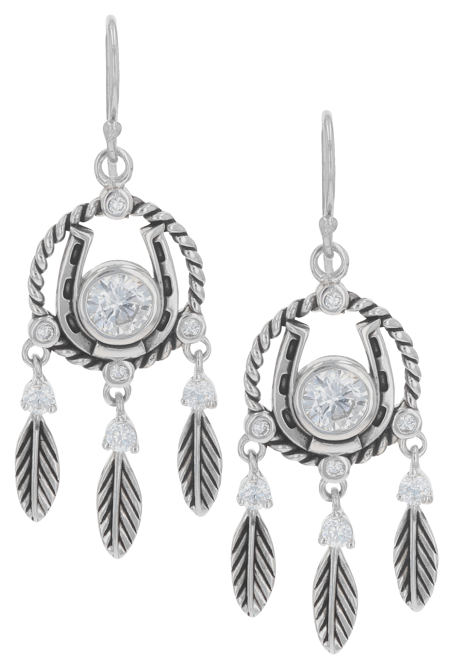 Montana Silversmiths Horseshoe Feather Dreams Earrings