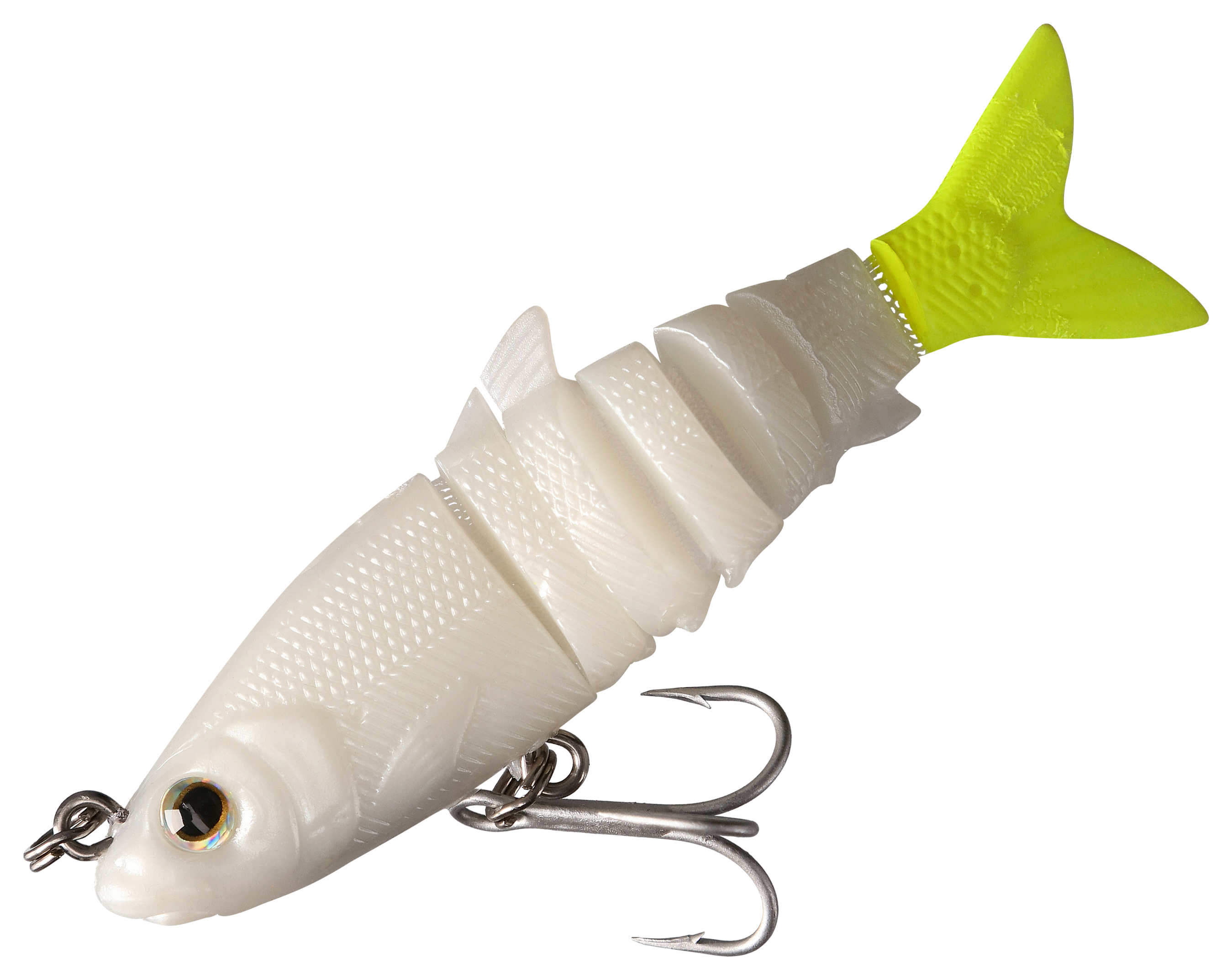 Image of Vudu Mullet Swimbait - 3-1/2″ - Pearl/Chartreuse Tail