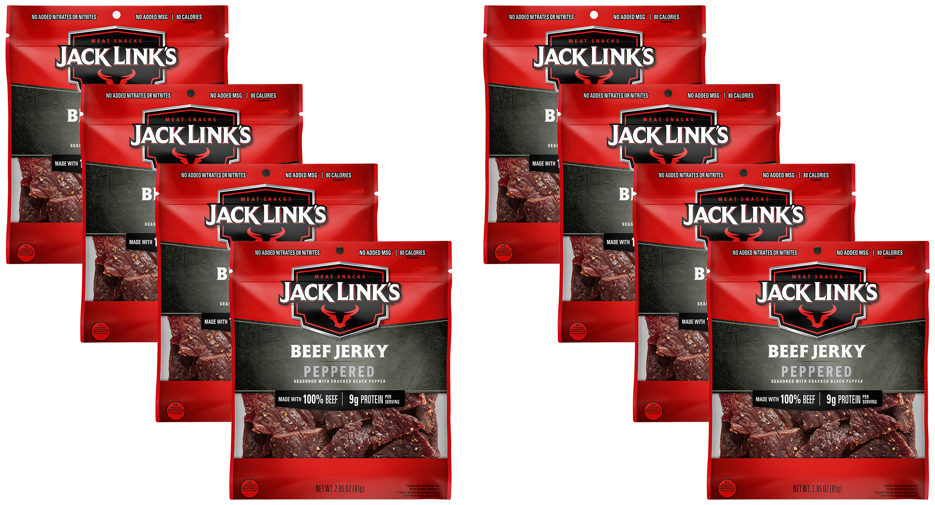 Jack Links Peppered Beef Jerky - 2.85 oz. - 8 Pack