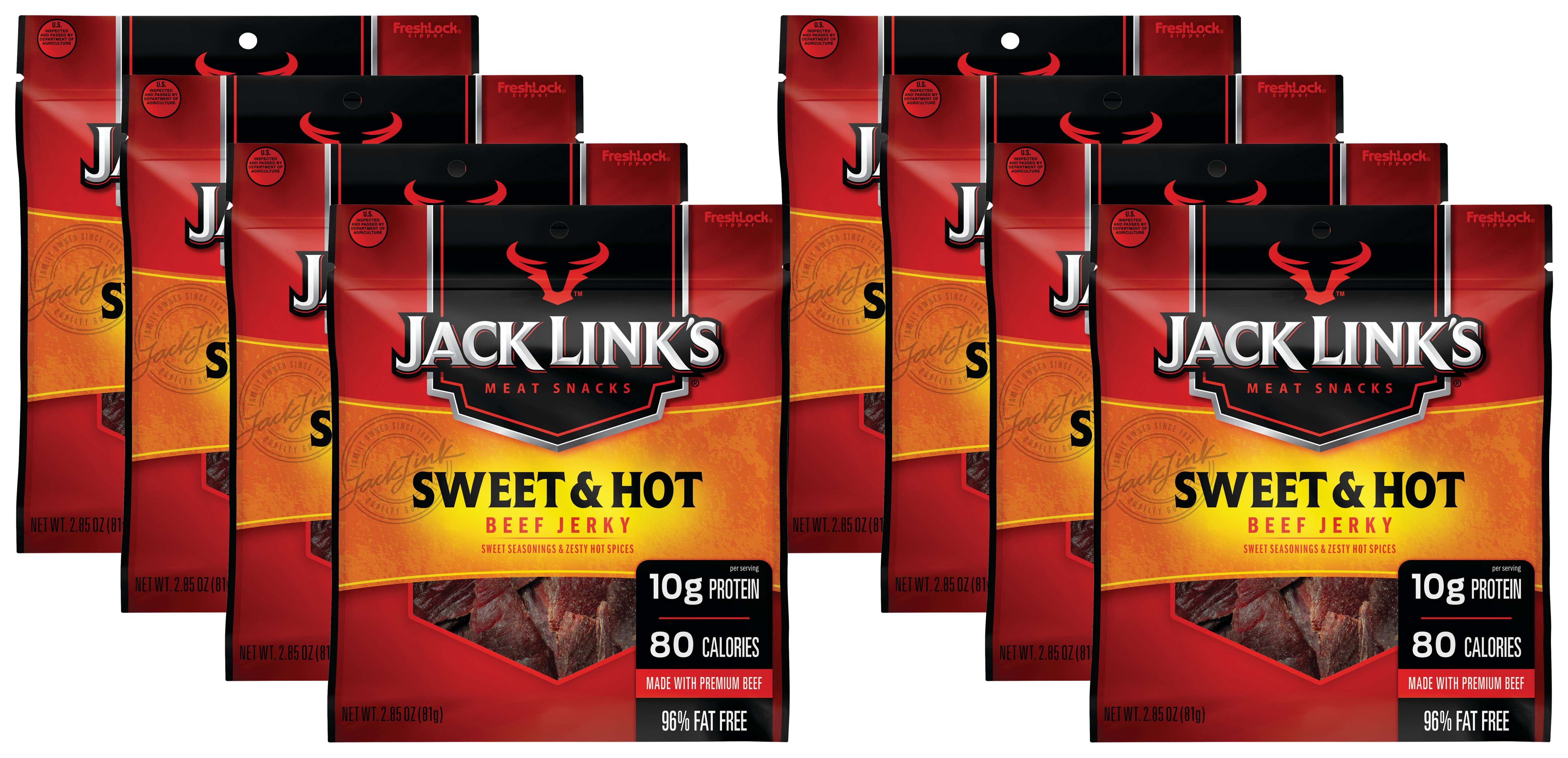 Jack Links Sweet &Hot Beef Jerky - 2.85 oz. - 8 Pack