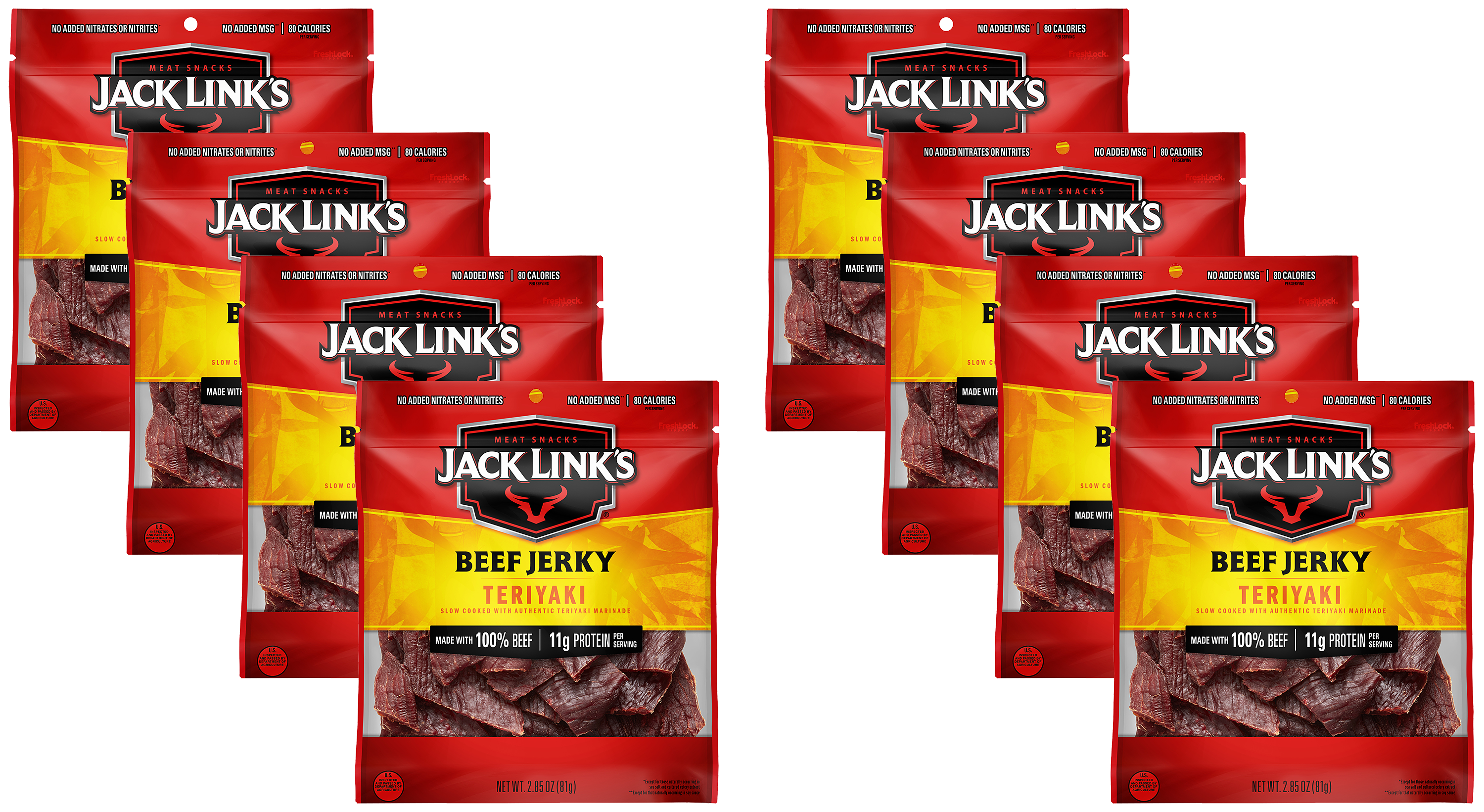Jack Links Teriyaki Beef Jerky - 2.85 oz. - 8 Pack