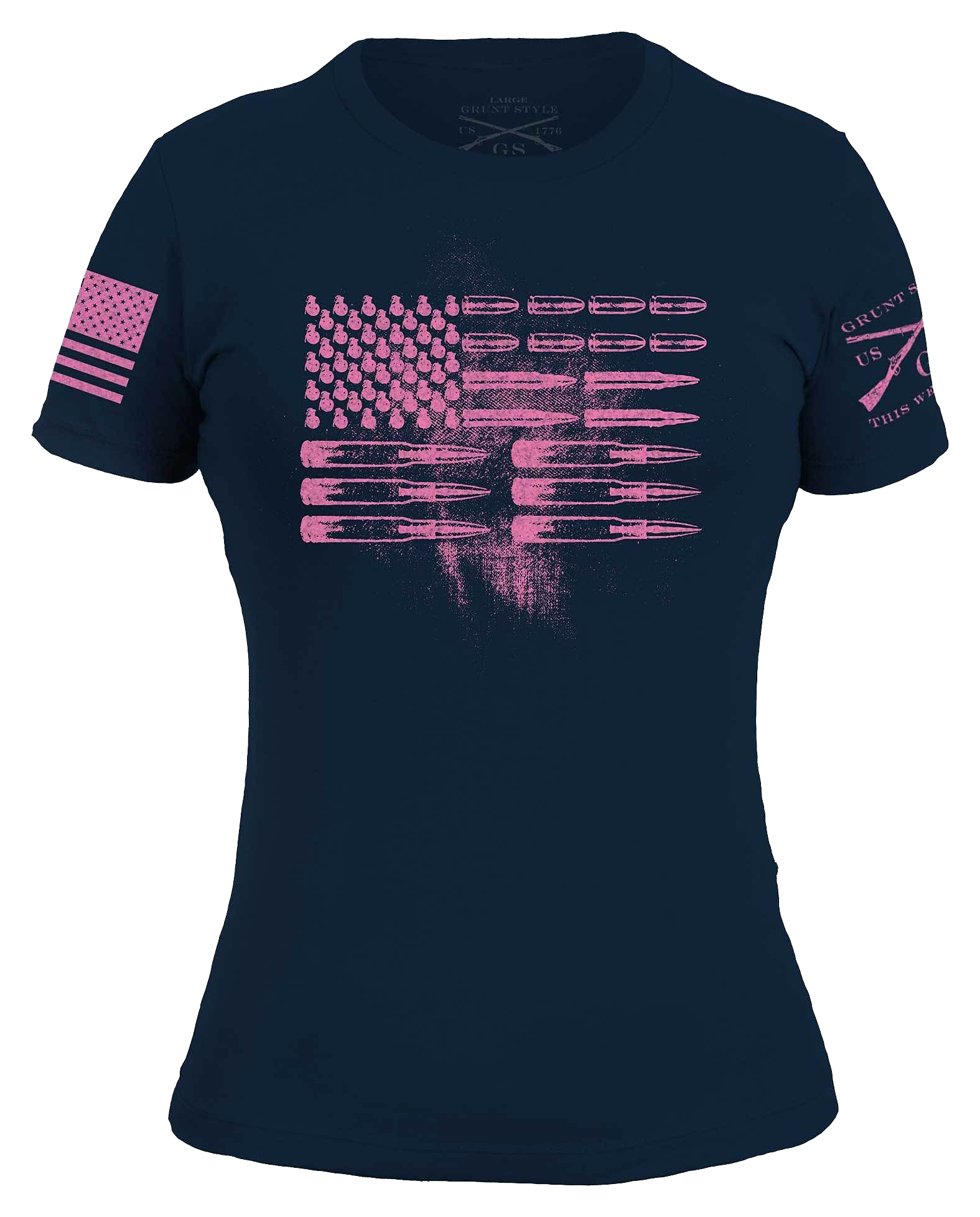 Grunt Style Ammo Flag Short-Sleeve Tee for Ladies - Midnight Navy - S - Grunt Style