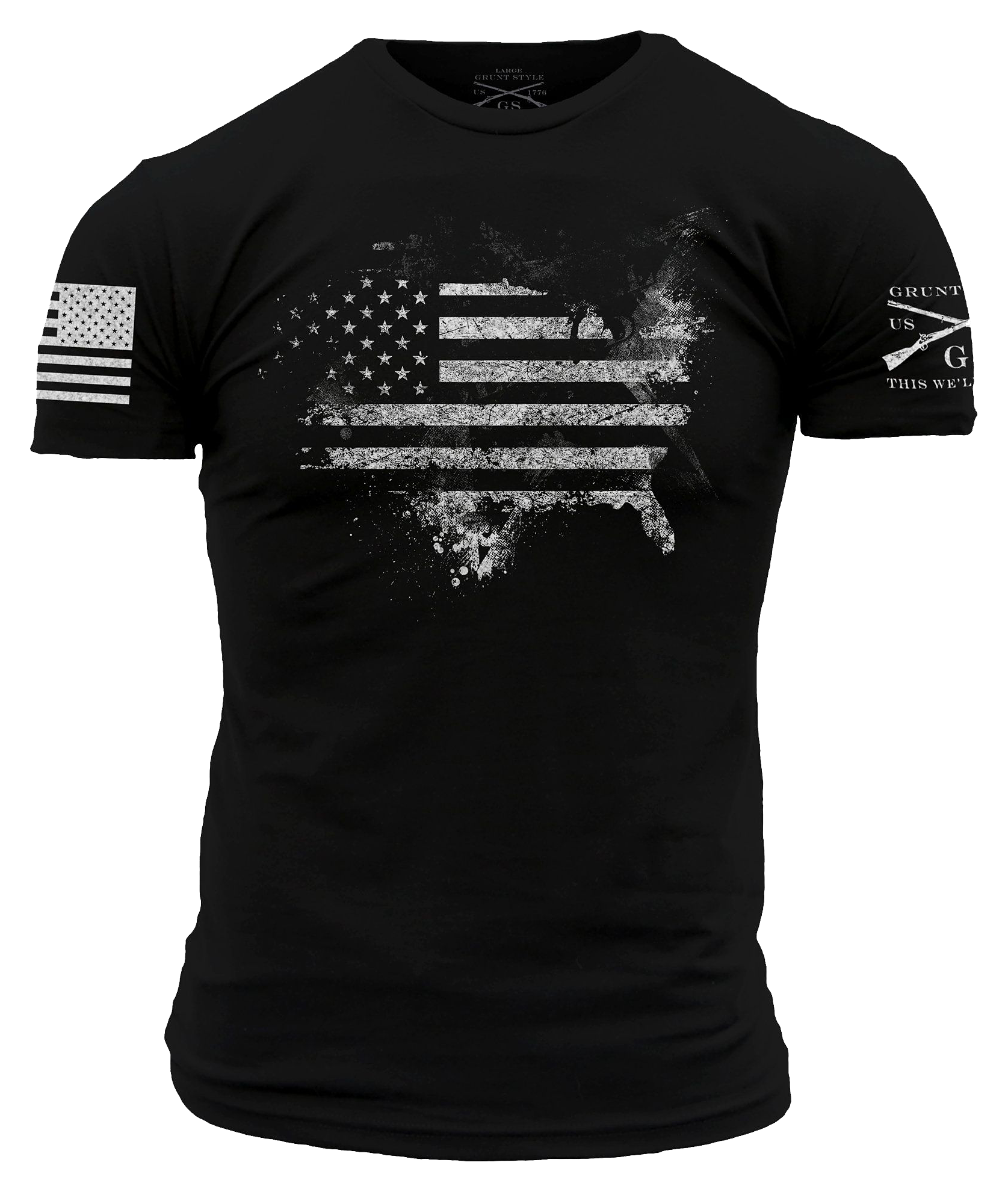 Grunt Style American Acid Short-Sleeve T-Shirt for Men - Black - S - Grunt Style