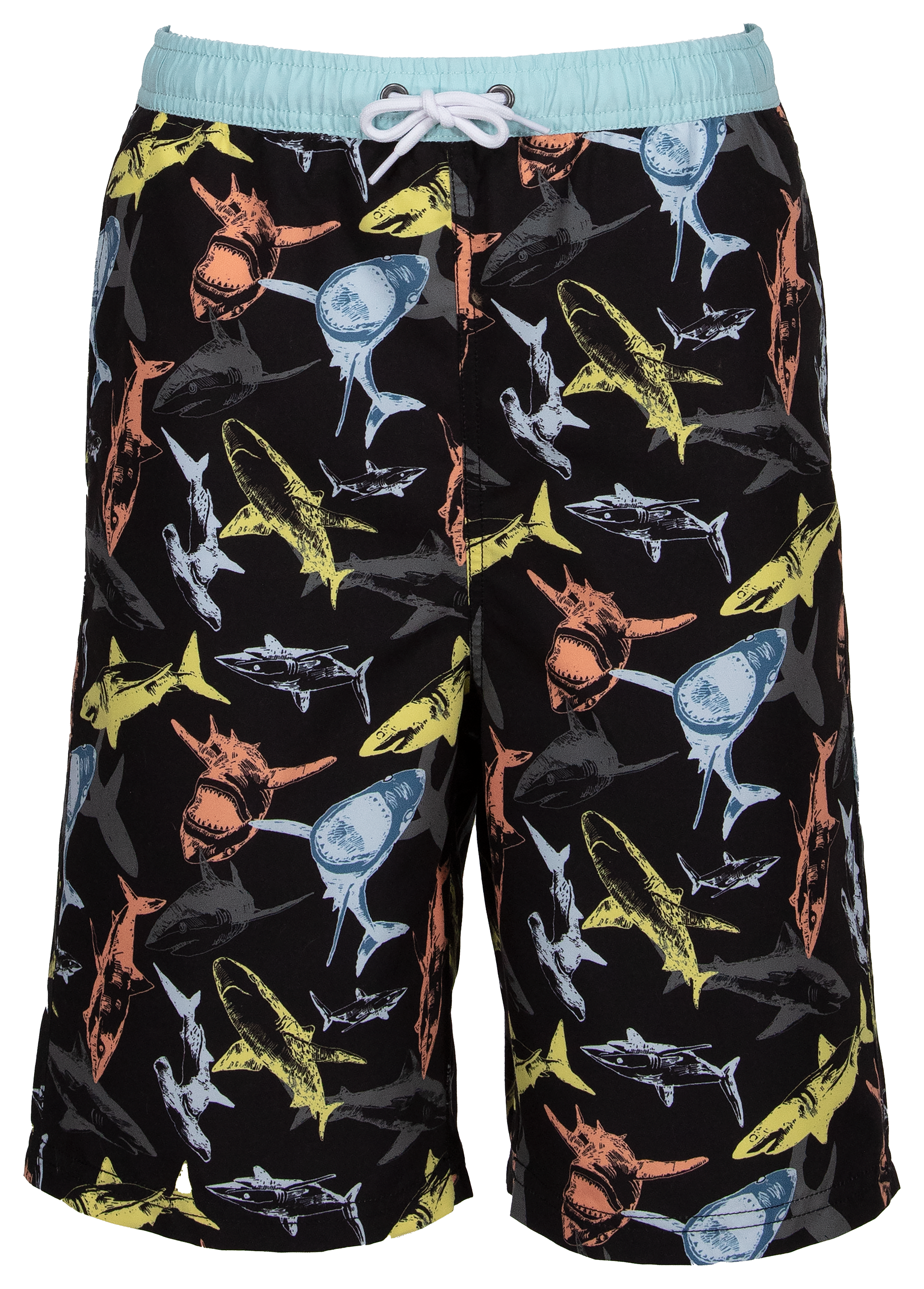 Banana Boat Shark Board Shorts for Boys - Multi - 10-12