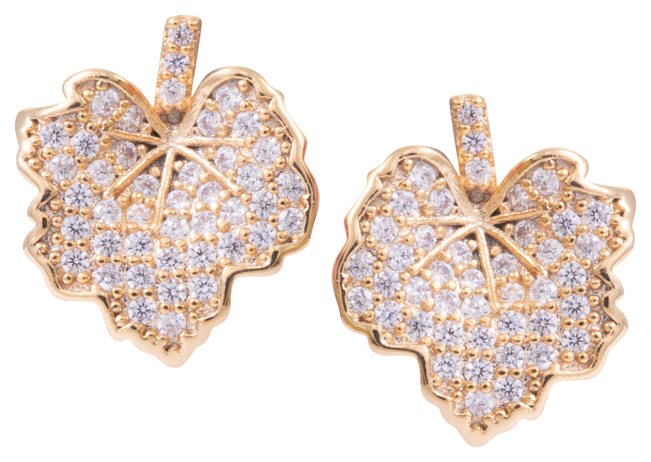 Amanda Blu Cubic Zirconia Leaf Earrings