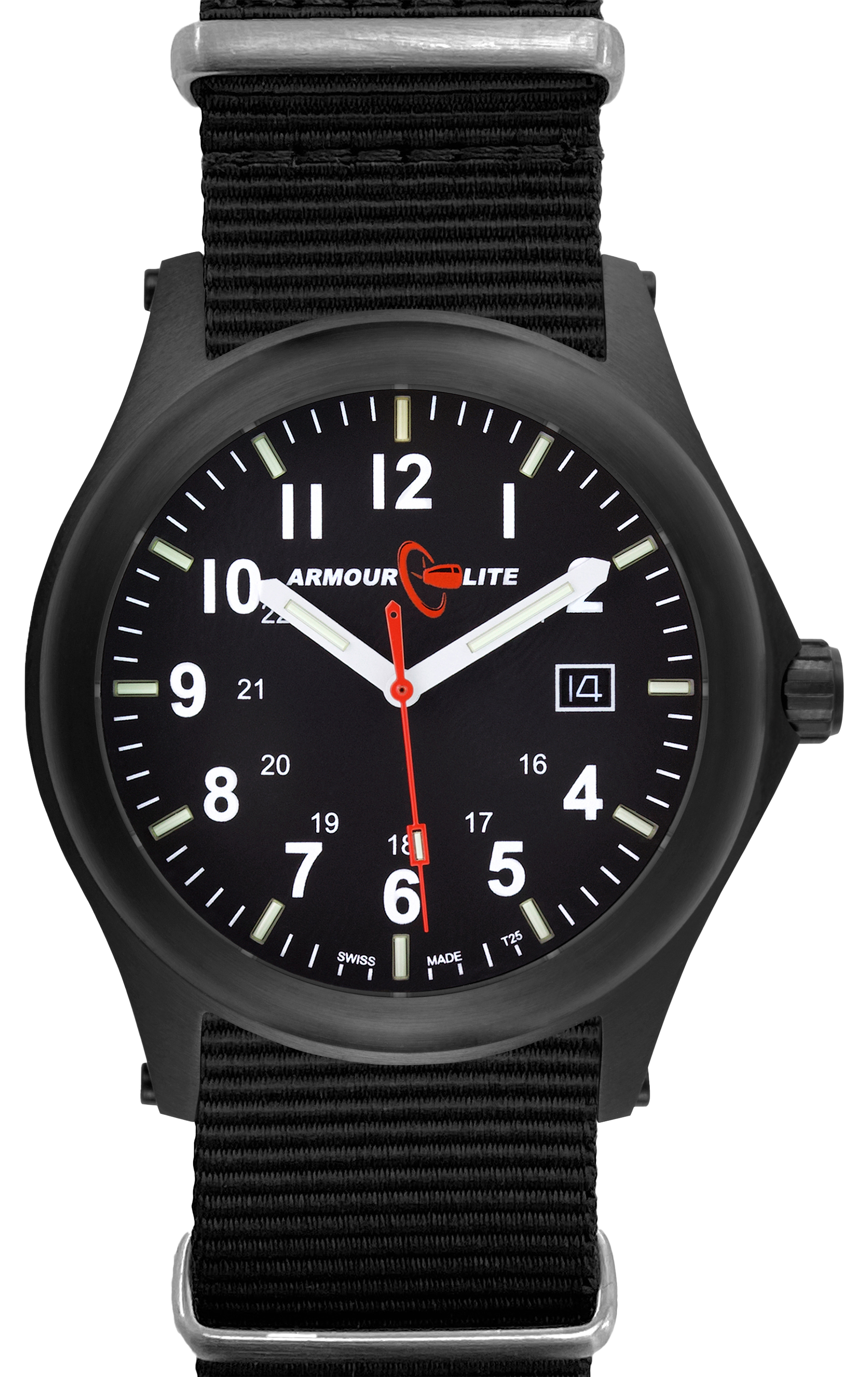 ArmourLite Field Series Tritium Watch with Nylon Band for Men - Black/Black