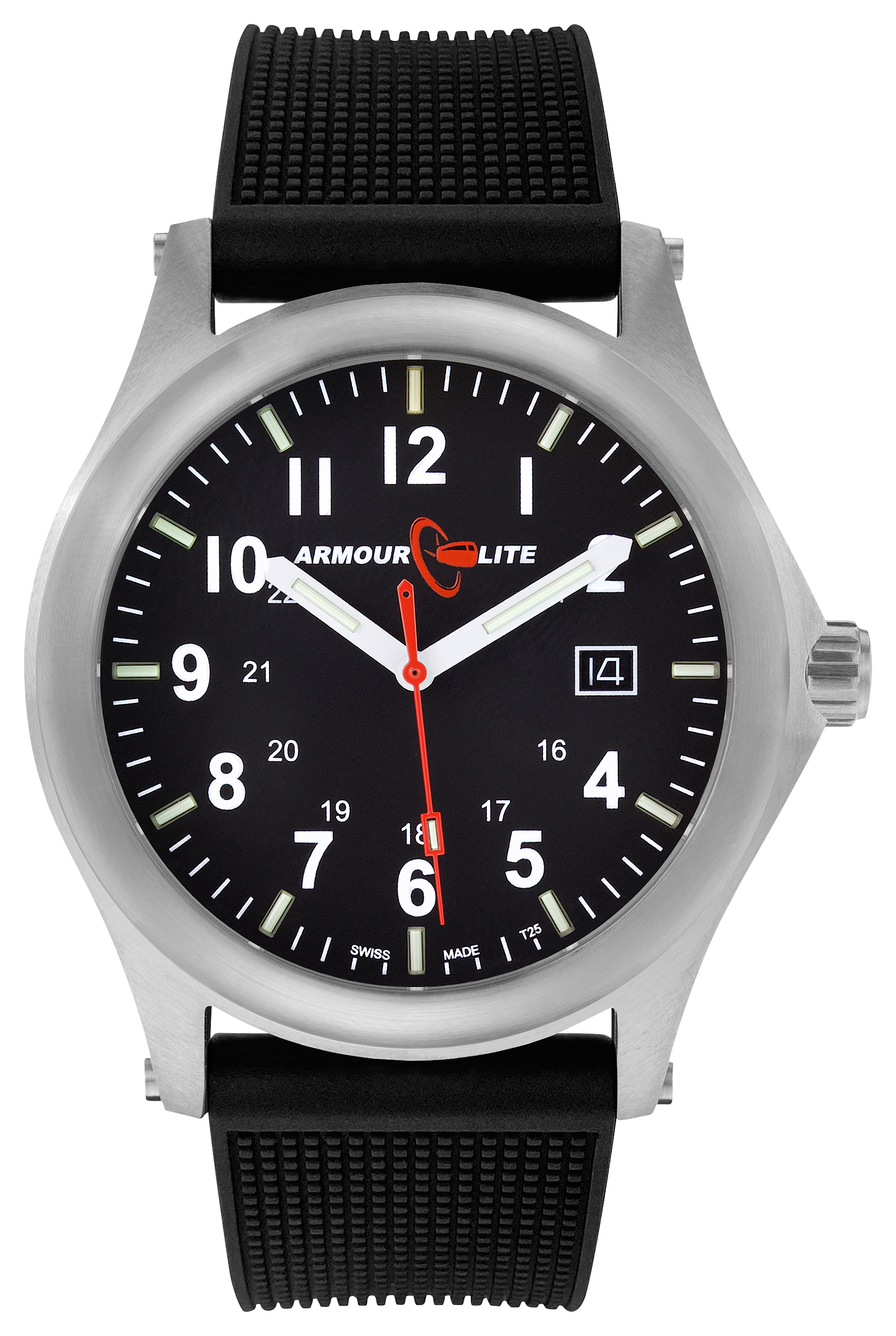 ArmourLite Field Series Tritium Watch with Polyurethane Band for Men - Silv