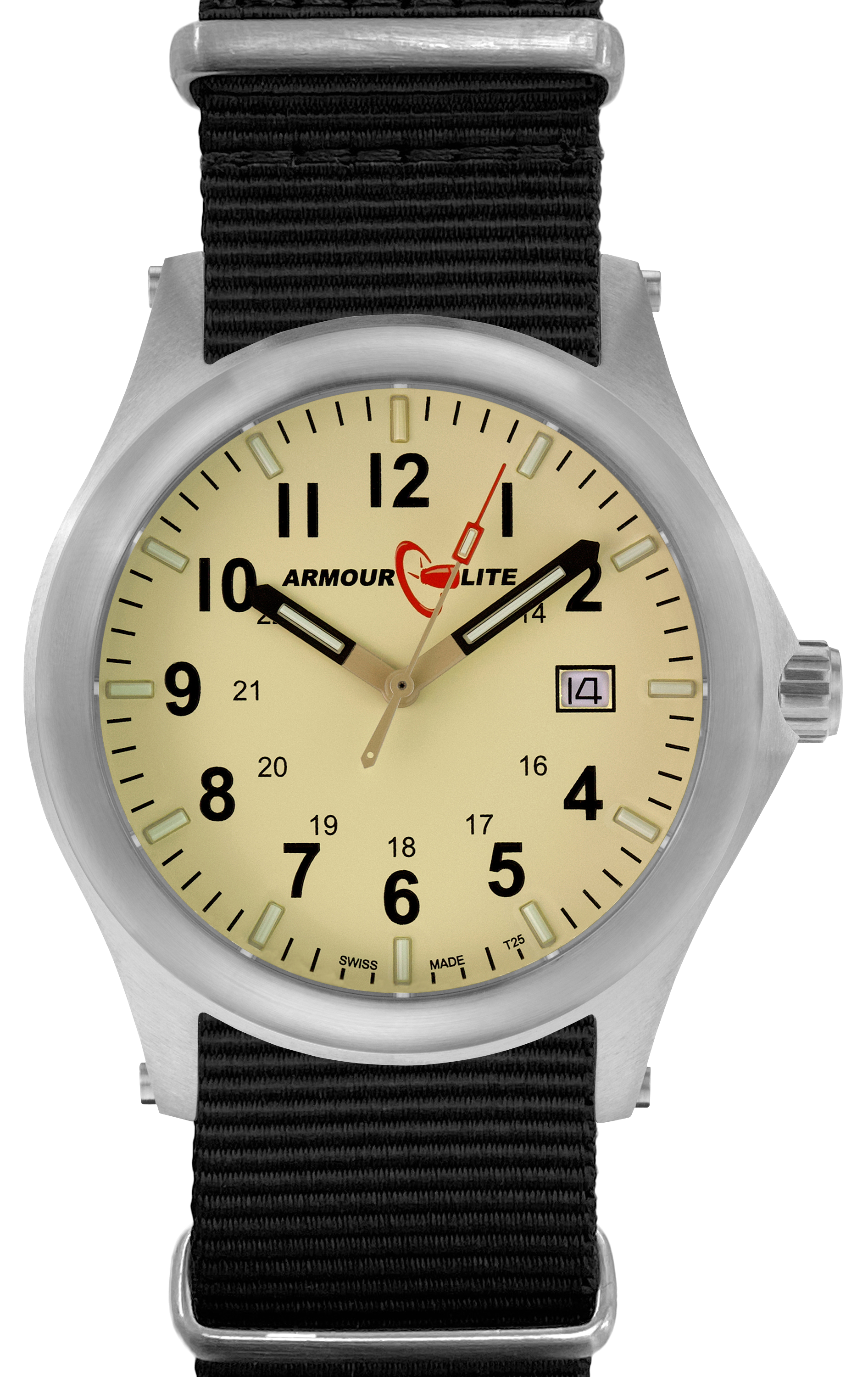 ArmourLite Field Series Tritium Watch with Nylon Band for Men - Silver/Beig