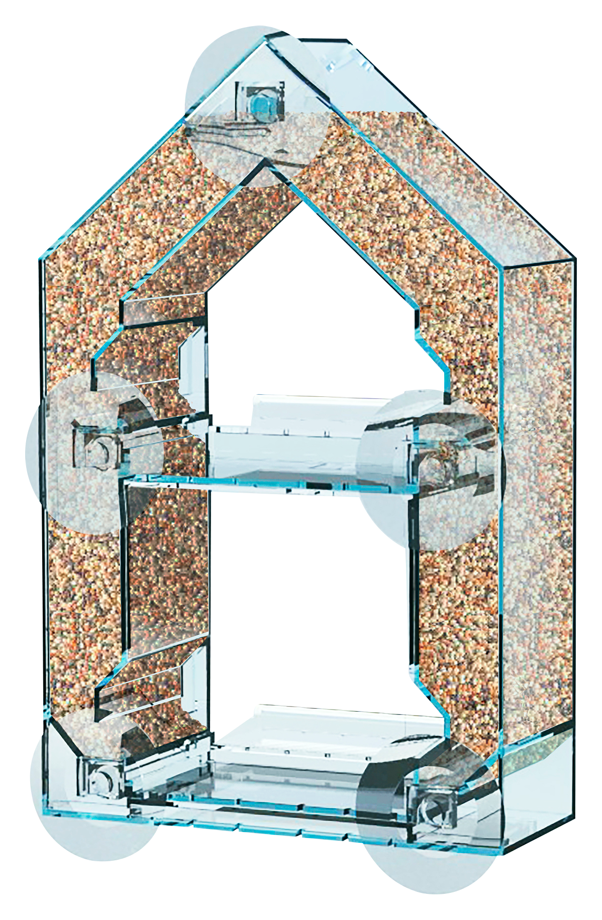 WoodLink Sneak-a-Peak Heavy-Duty Crystal Clear Window Bird Feeder
