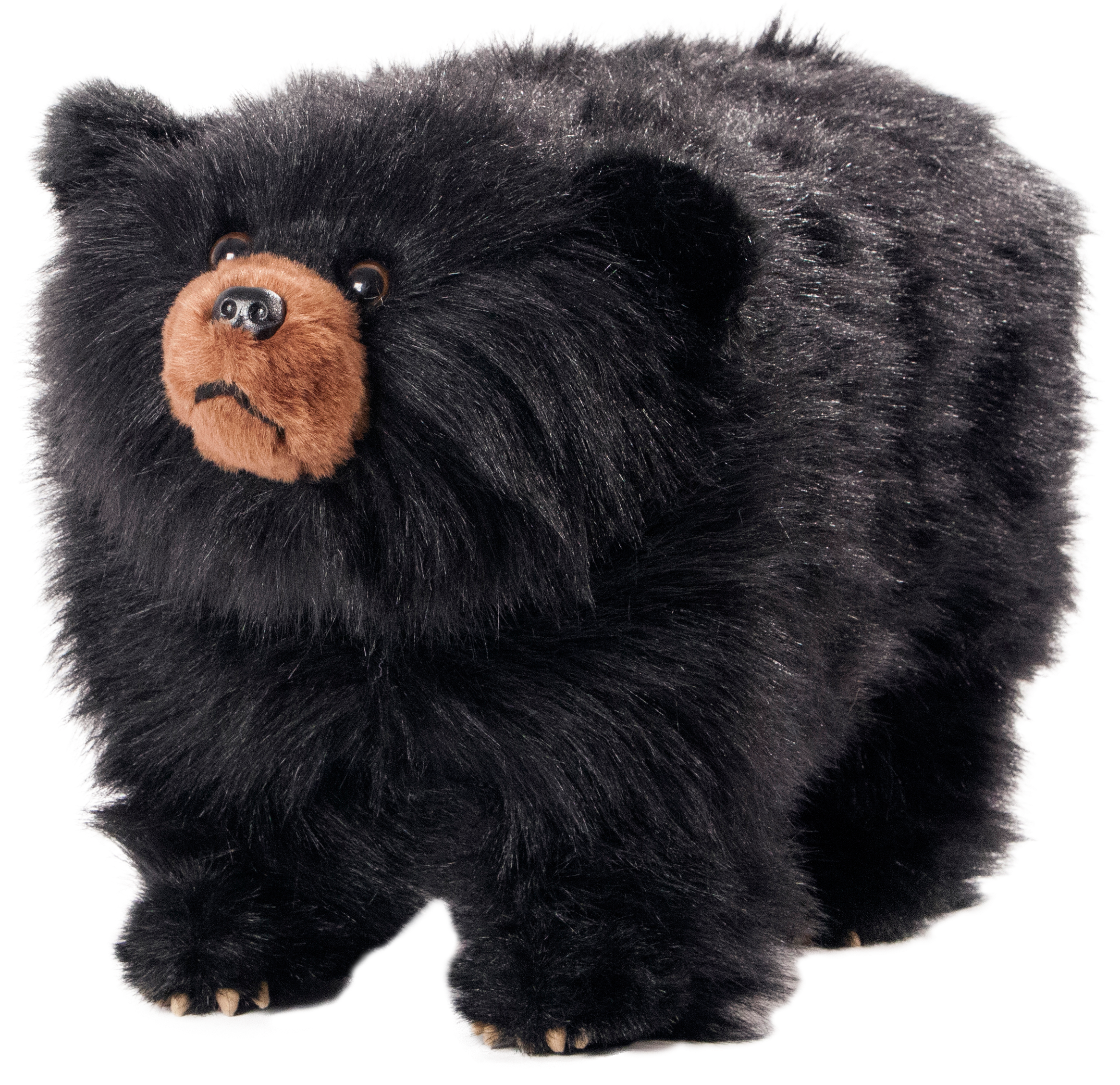Carstens Shadow Shaggy Black Bear Footstool