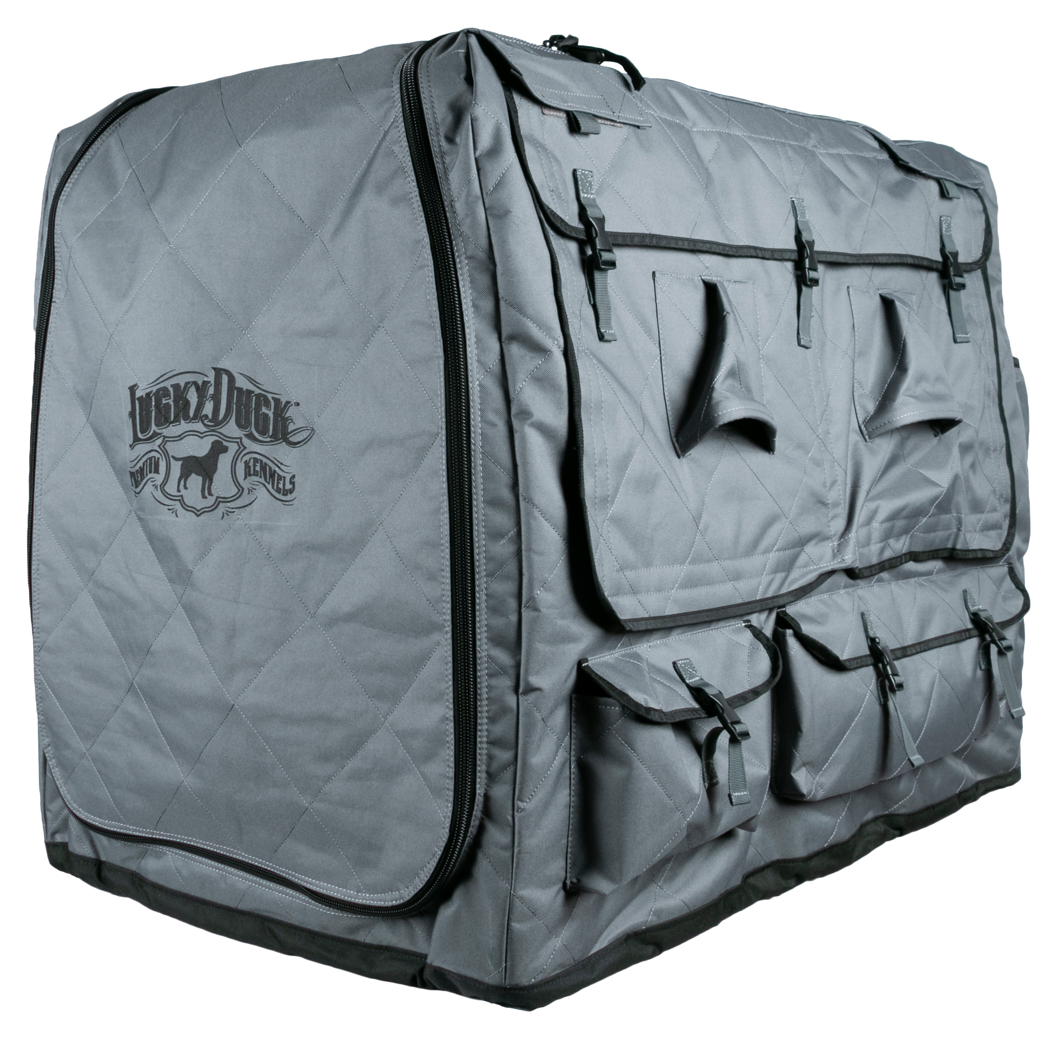Lucky Duck Lucky Kennel Pet Crate Cover - Storm Gray - Large