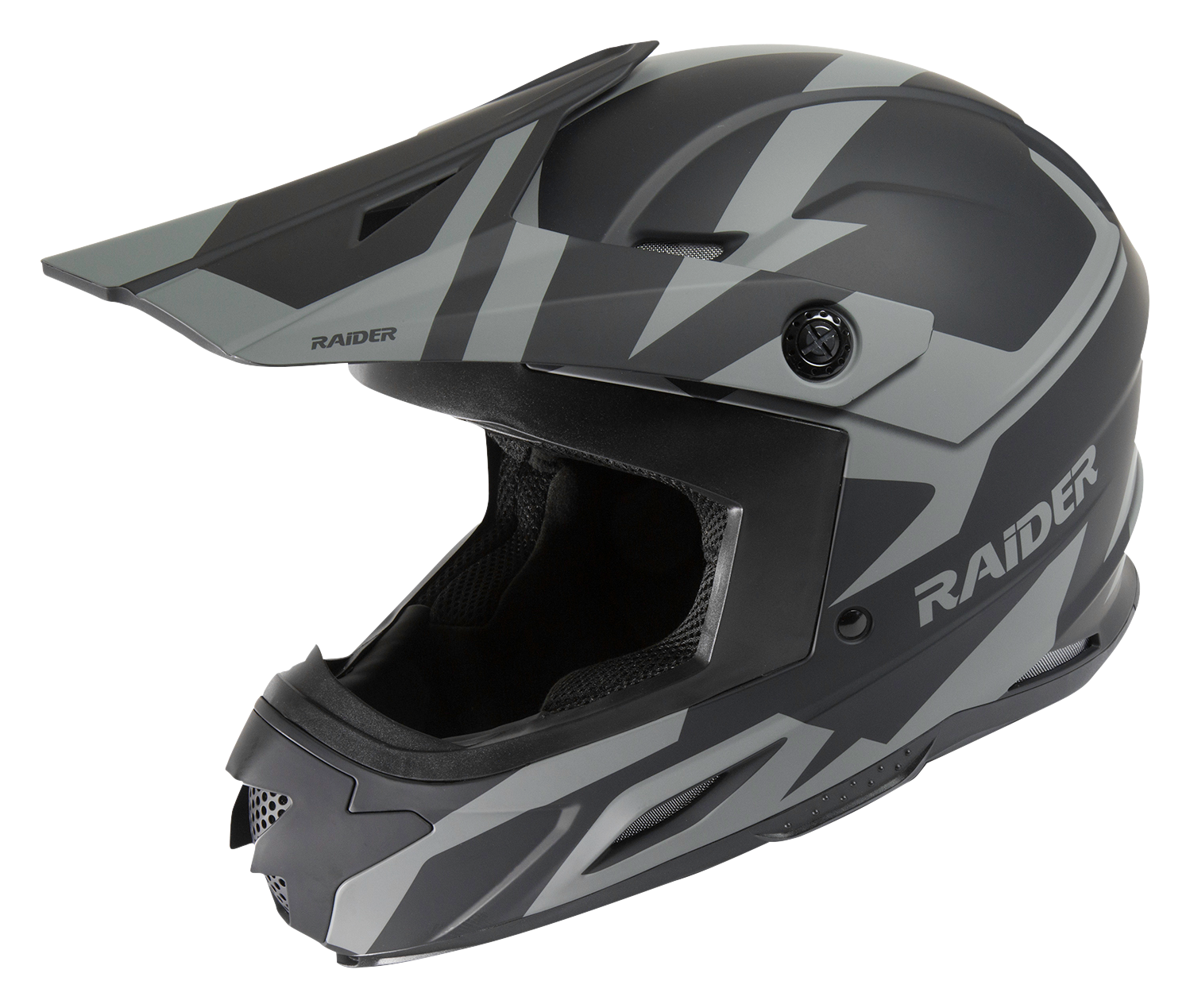 Image of Raider Z7 MX Helmet for Adults - Black/Silver - Small