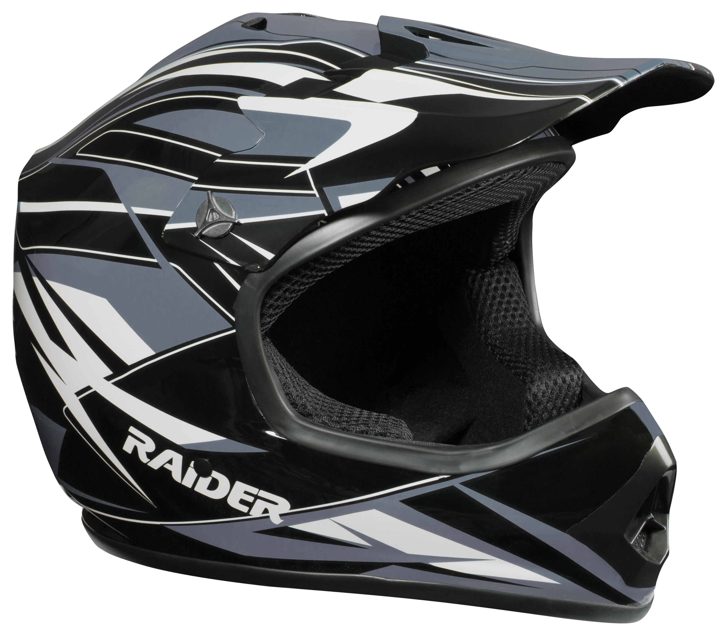 Image of Raider GX3 MX Helmet for Youth - Black/Silver - Large