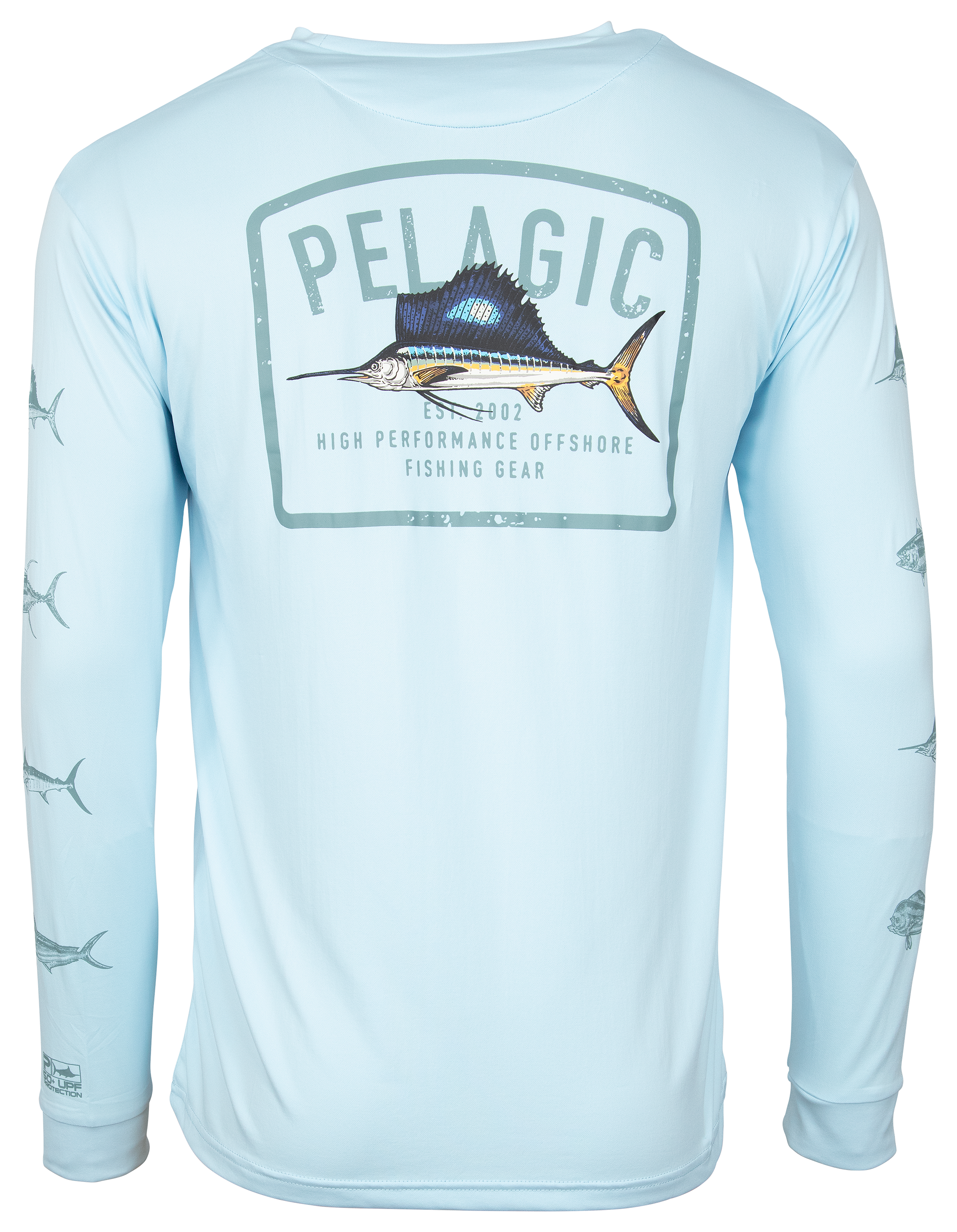 Pelagic Aquatek Game Fish Performance Fishing Long-Sleeve Shirt for Men - Light Blue-21 - XL - Pelagic