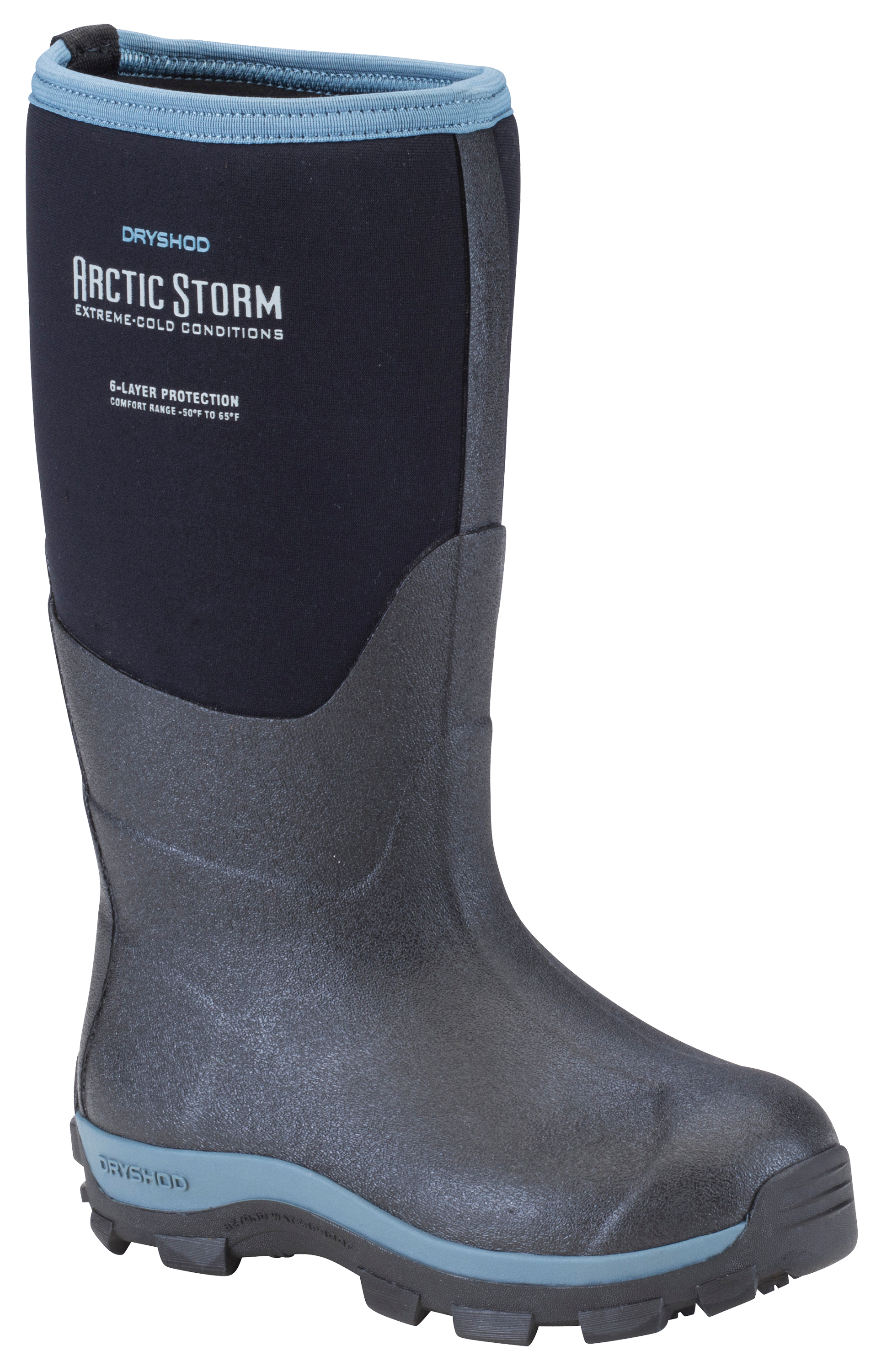 Dryshod Arctic Storm Rubber Boots for Kids - Black/Blue - 11 Kids