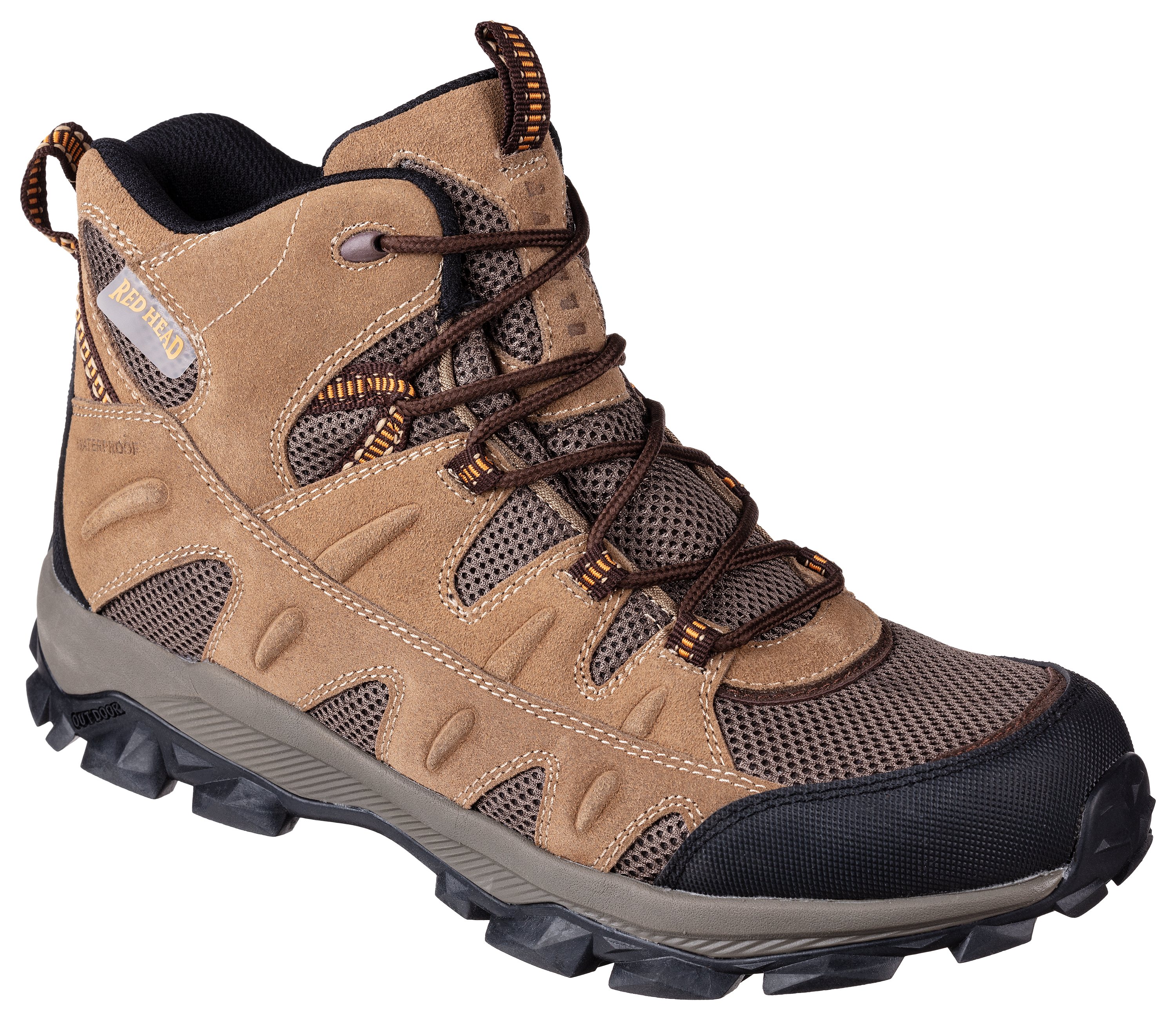 Image of RedHead Overland II Mid Waterproof Hiking Boots for Men - Brown - 9.5W