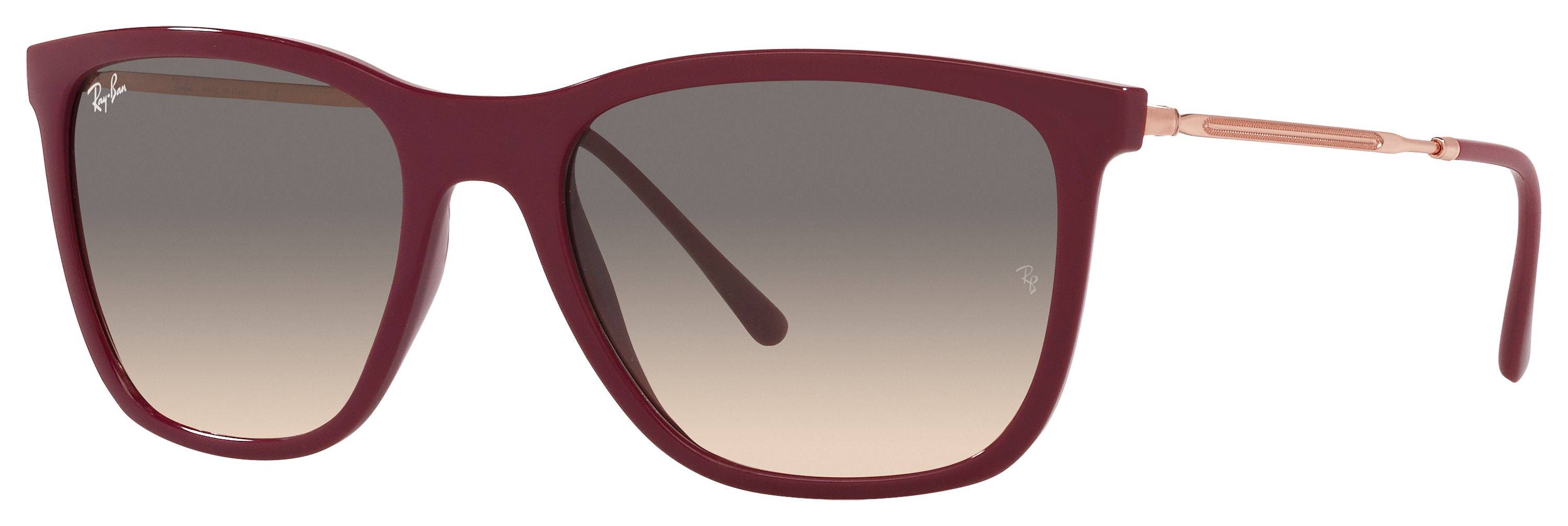 Ray-Ban RB4344 Gradient Glass Sunglasses - Polished Red/Light Gray Gradient - X-Large