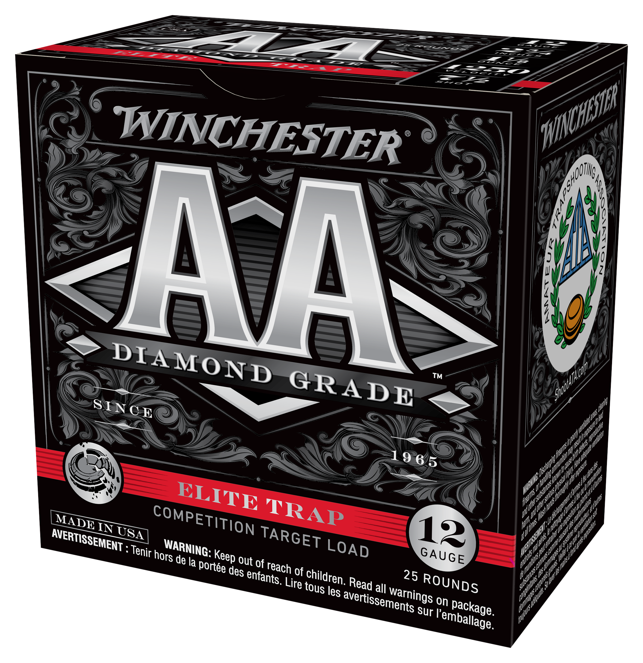 Image of Winchester AA Diamond Grade Elite Trap Shotshells - 12 Gauge - 7.5 - 2.75' - 25 Rounds