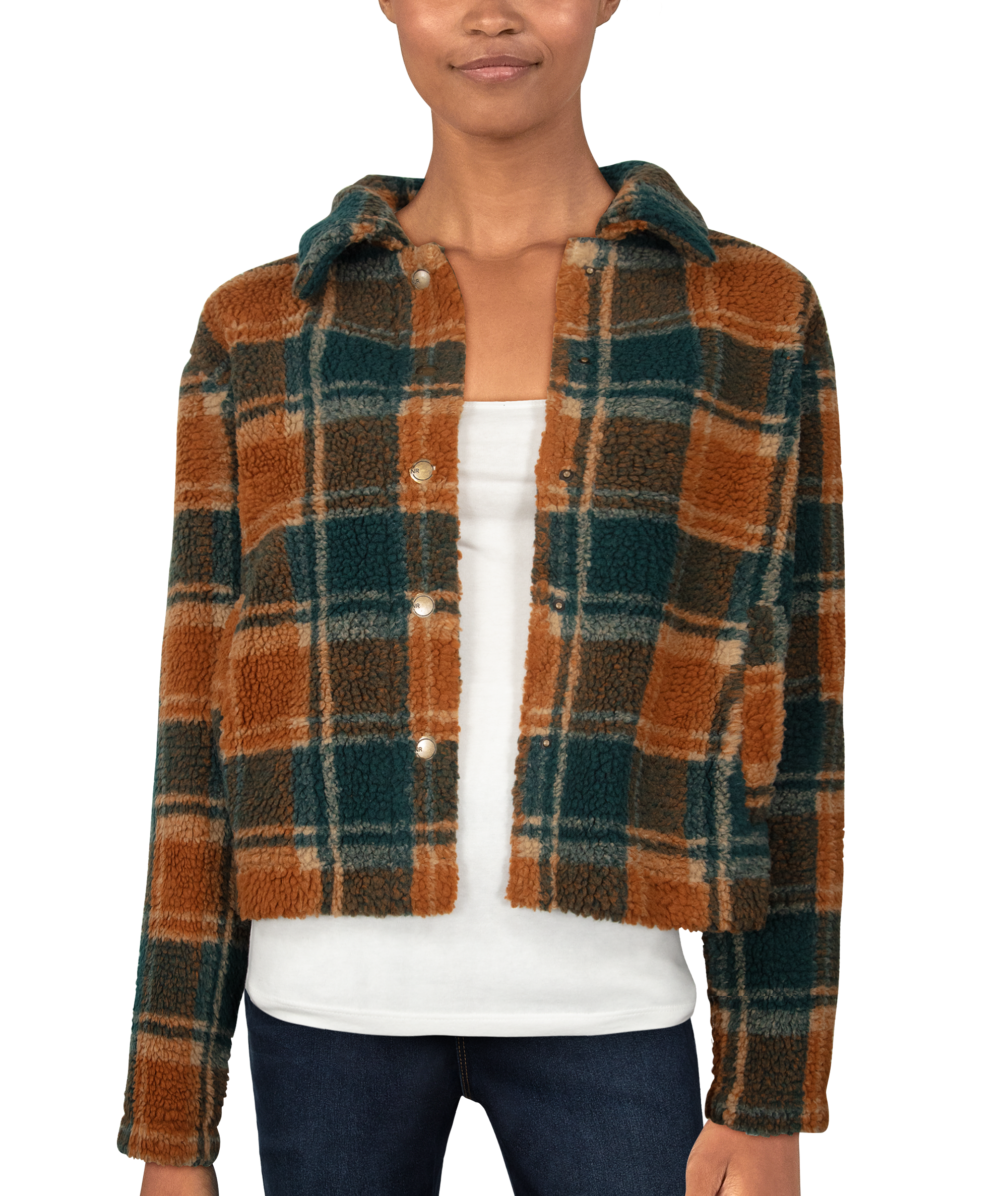 Natural Reflections Plaid Sherpa Jacket for Ladies - Ponderosa Pine Plaid - XL product image