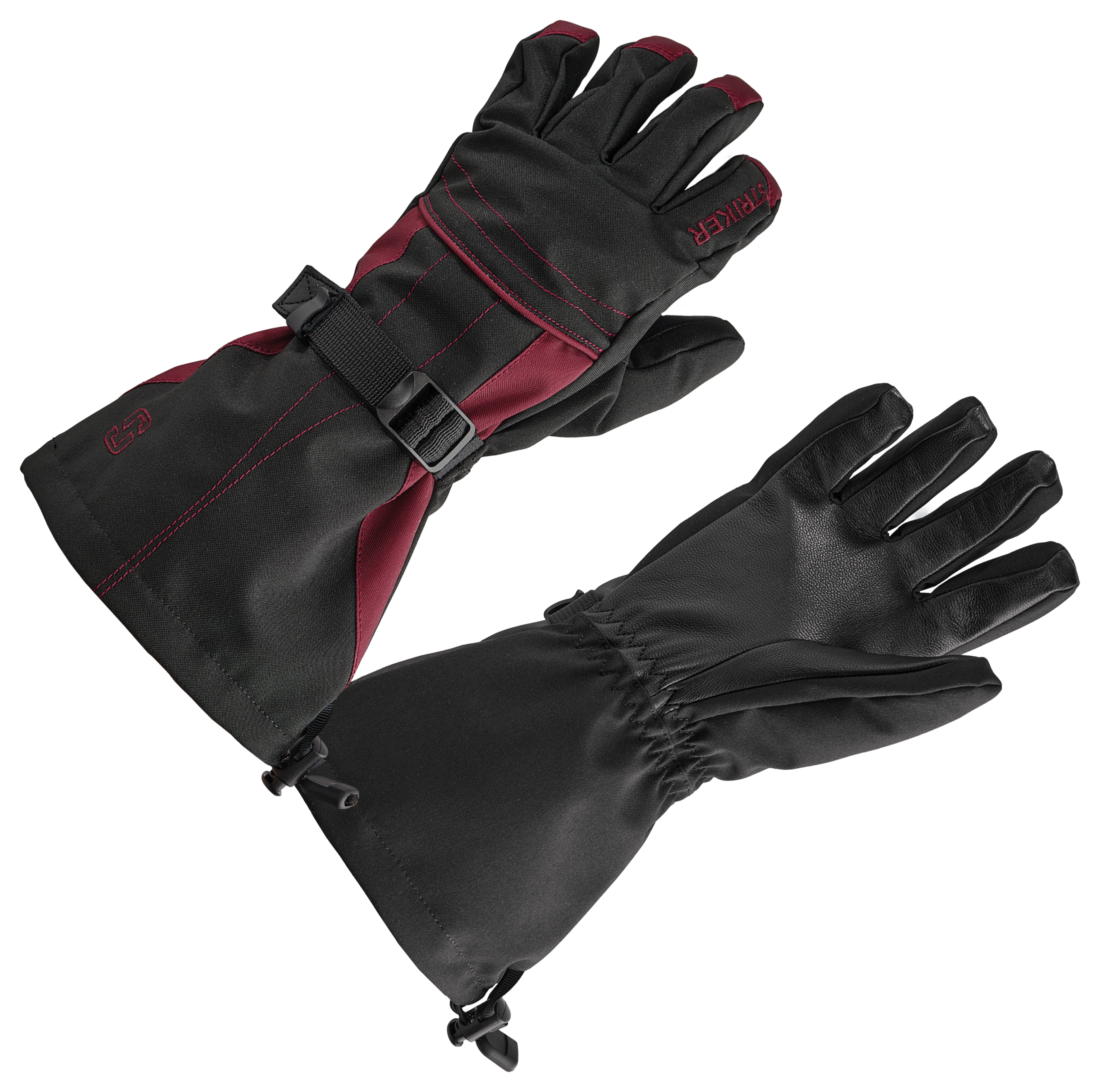 StrikerICE Stella Gloves for Ladies - Black/Burgundy - S - StrikerICE