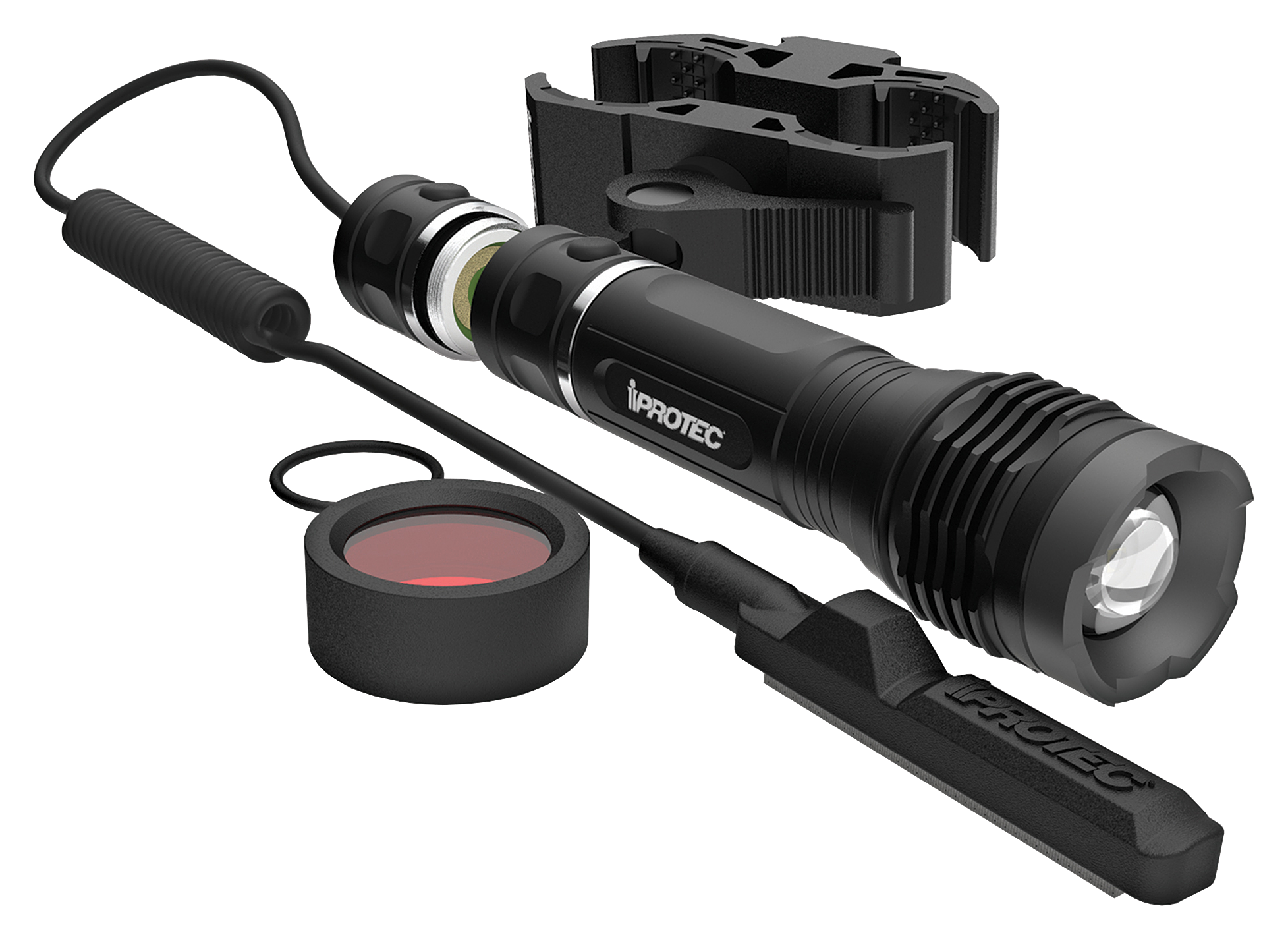 iProtec LG400 Long-Gun LED Light with Flip-Up Red Lens Cap - iProtec