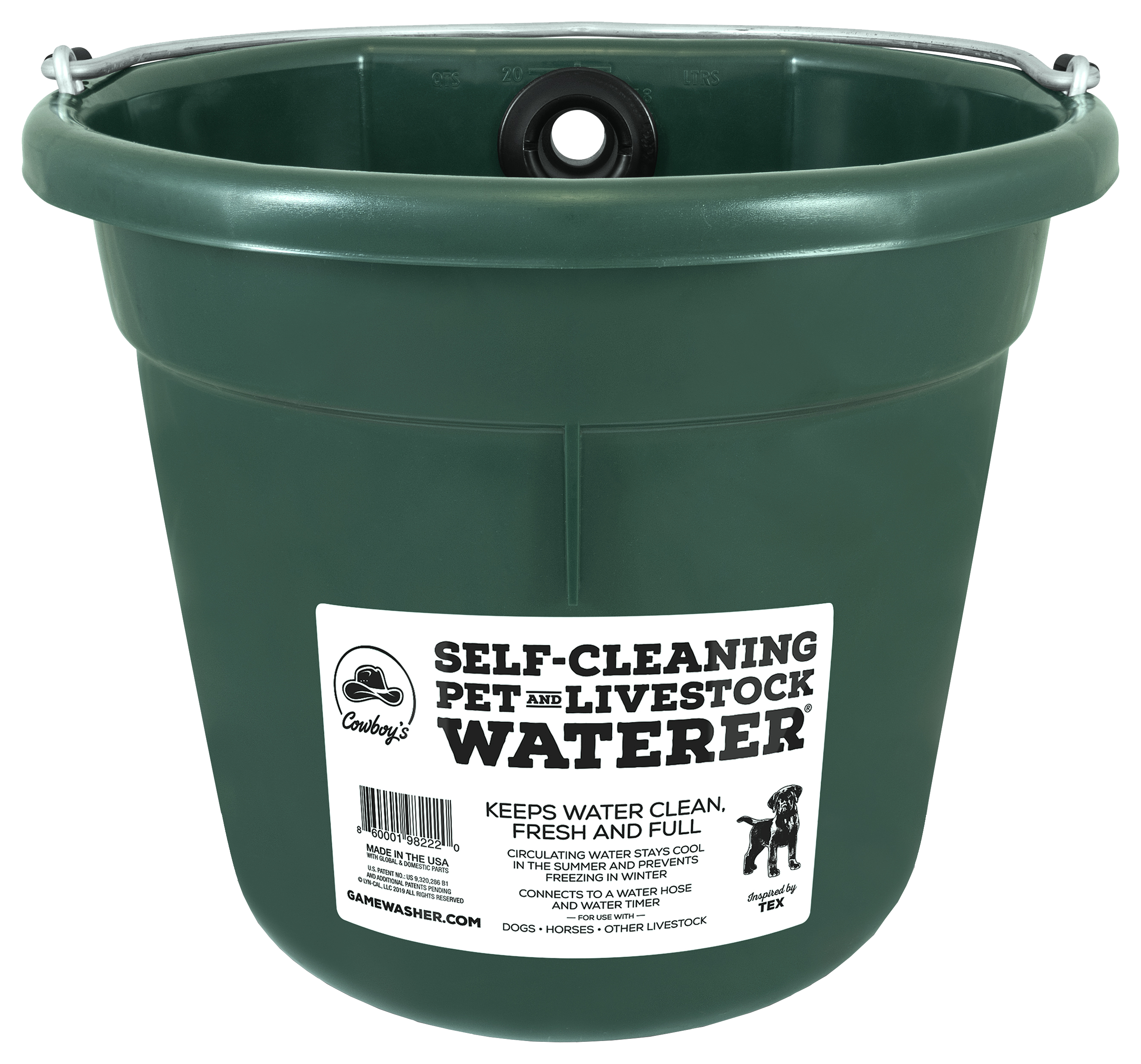 Cowboy's Game Washer Self-Cleaning Self-Filling Pet and Livestock Water Bucket - Cowboys Game Washer