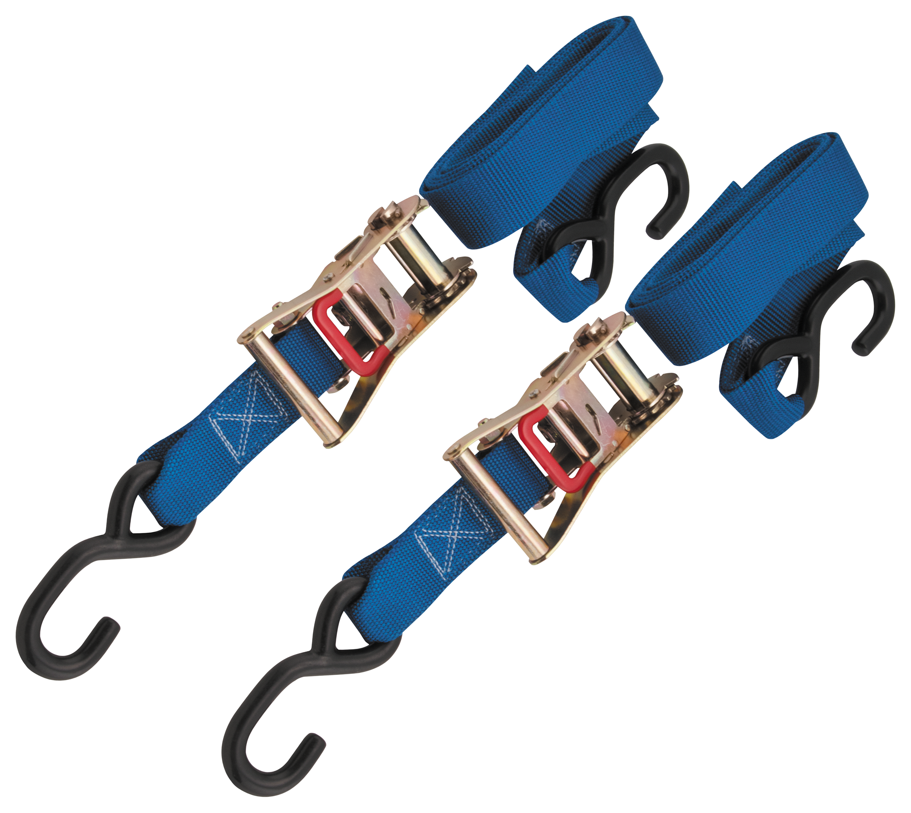 BikeMaster Ratchet Tie-Downs 2-Pack - 1.5 x 84 - Blue