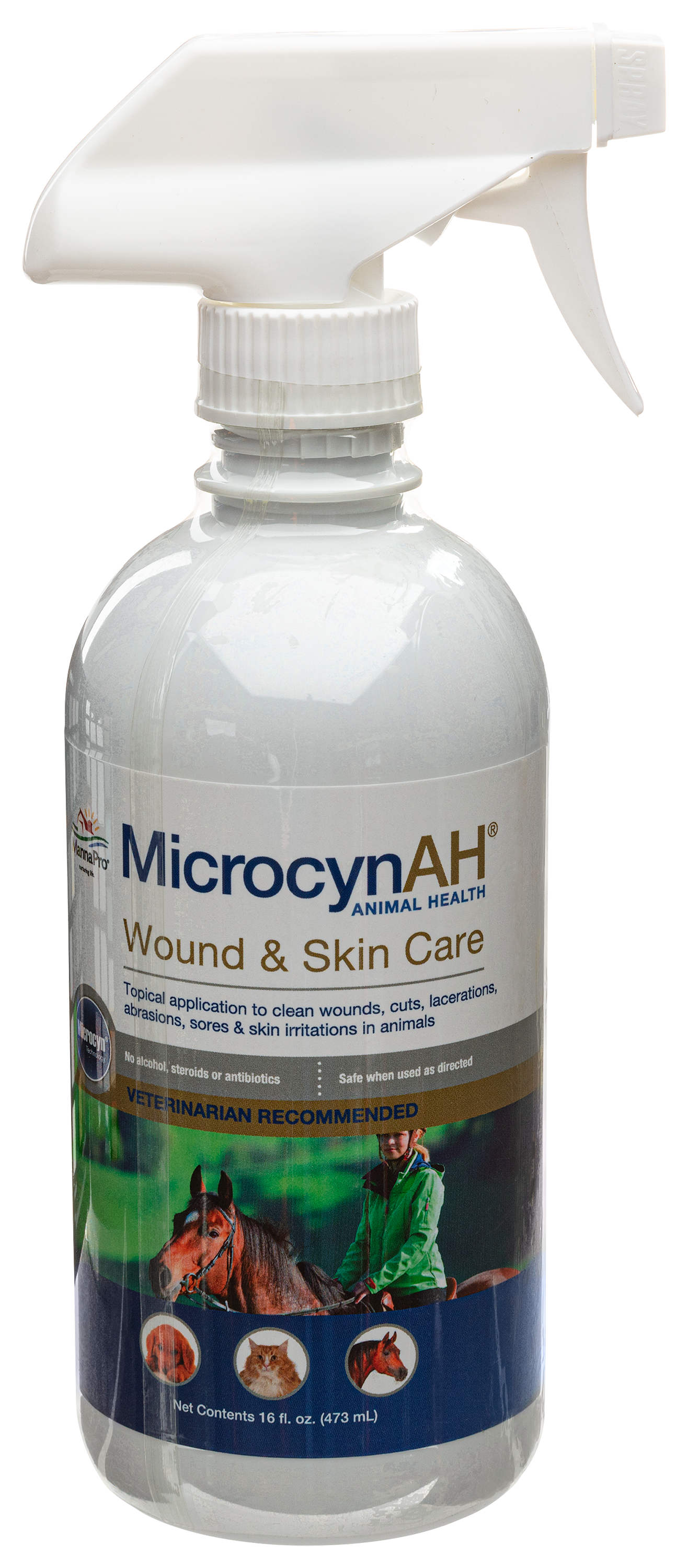 MicrocynAH Wound and Skin Care Topical Spray for Animals
