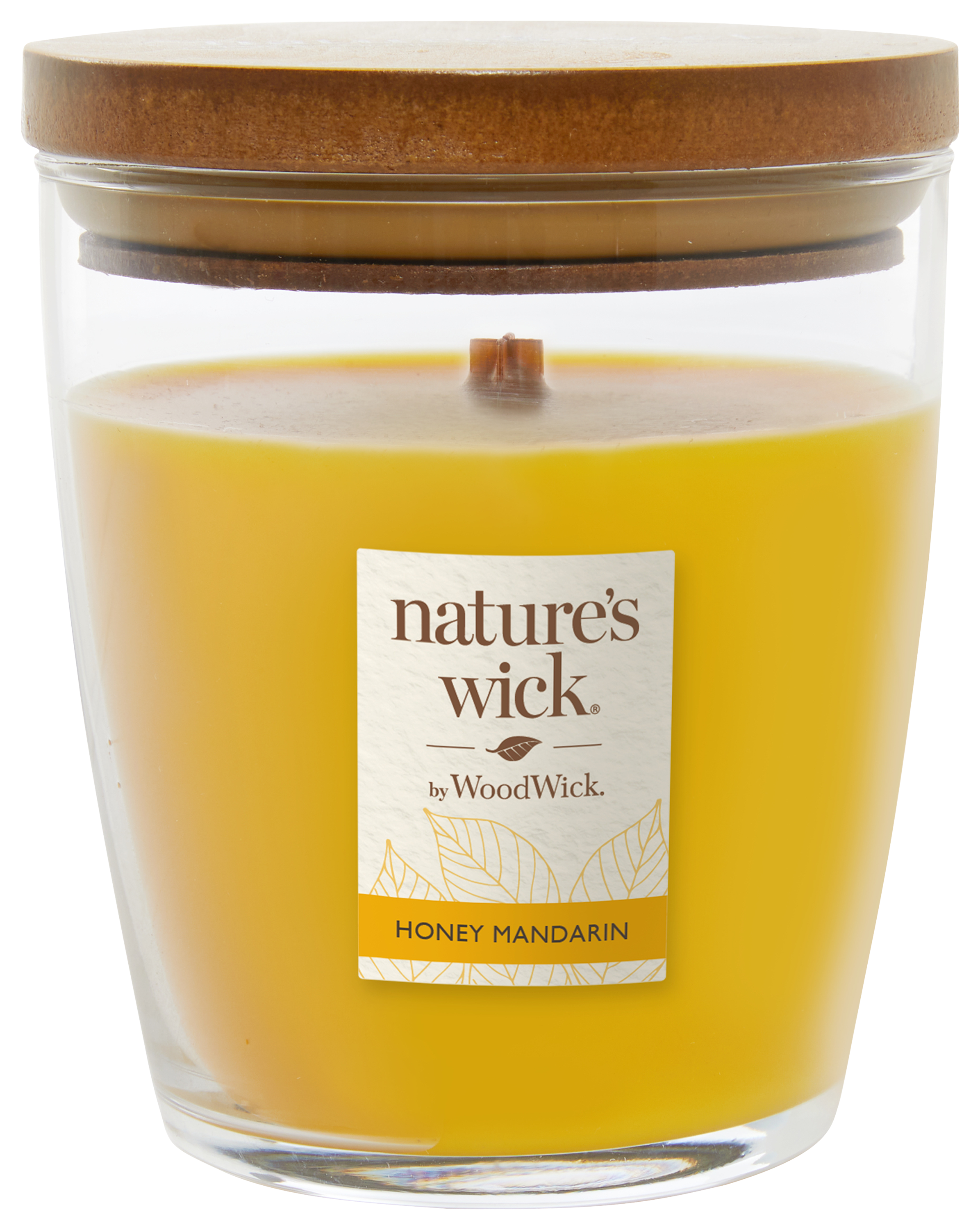 Natures Wick by WoodWick Honey Mandarin Wooden Wick Lidded Glass Jar Candl