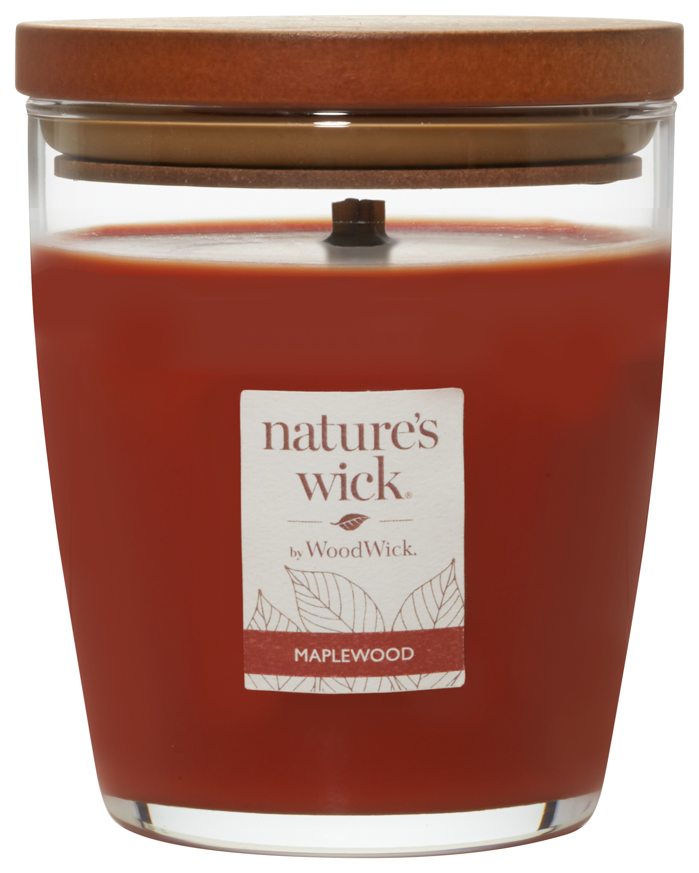 Natures Wick by WoodWick Maplewood Wooden Wick Lidded Glass Jar Candle