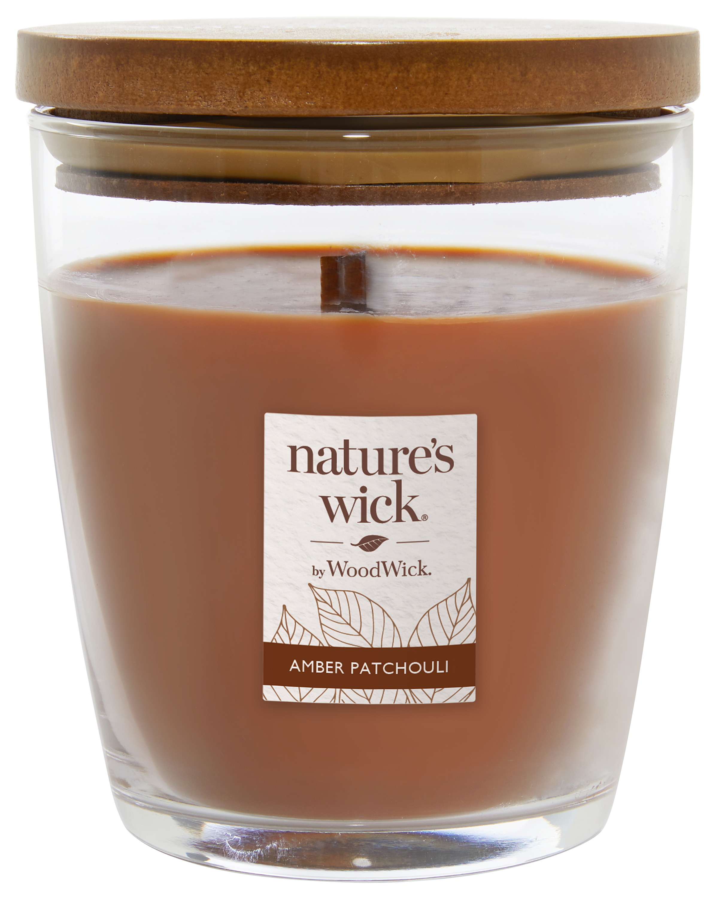 Natures Wick by WoodWick Amber Patchouli Wooden Wick Lidded Glass Jar Cand