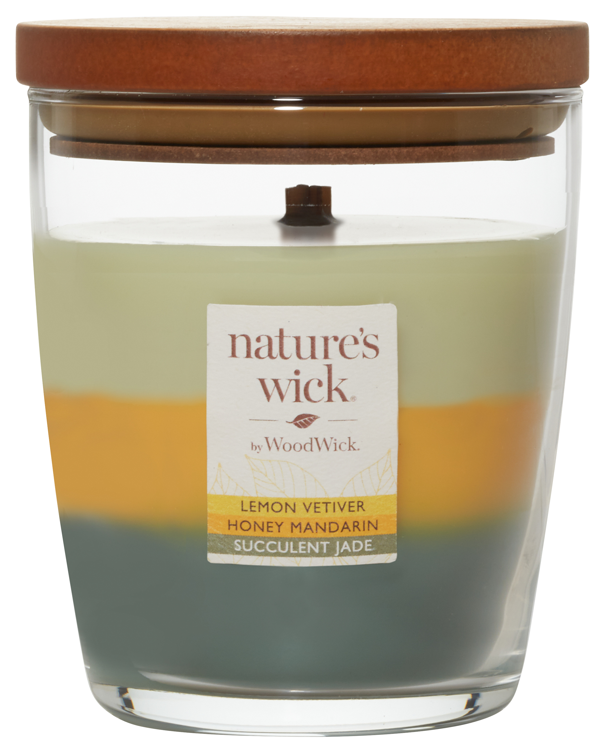 Natures Wick by WoodWick Lemon Vetiver/Honey Mandarin/Succulent Jade Trio 