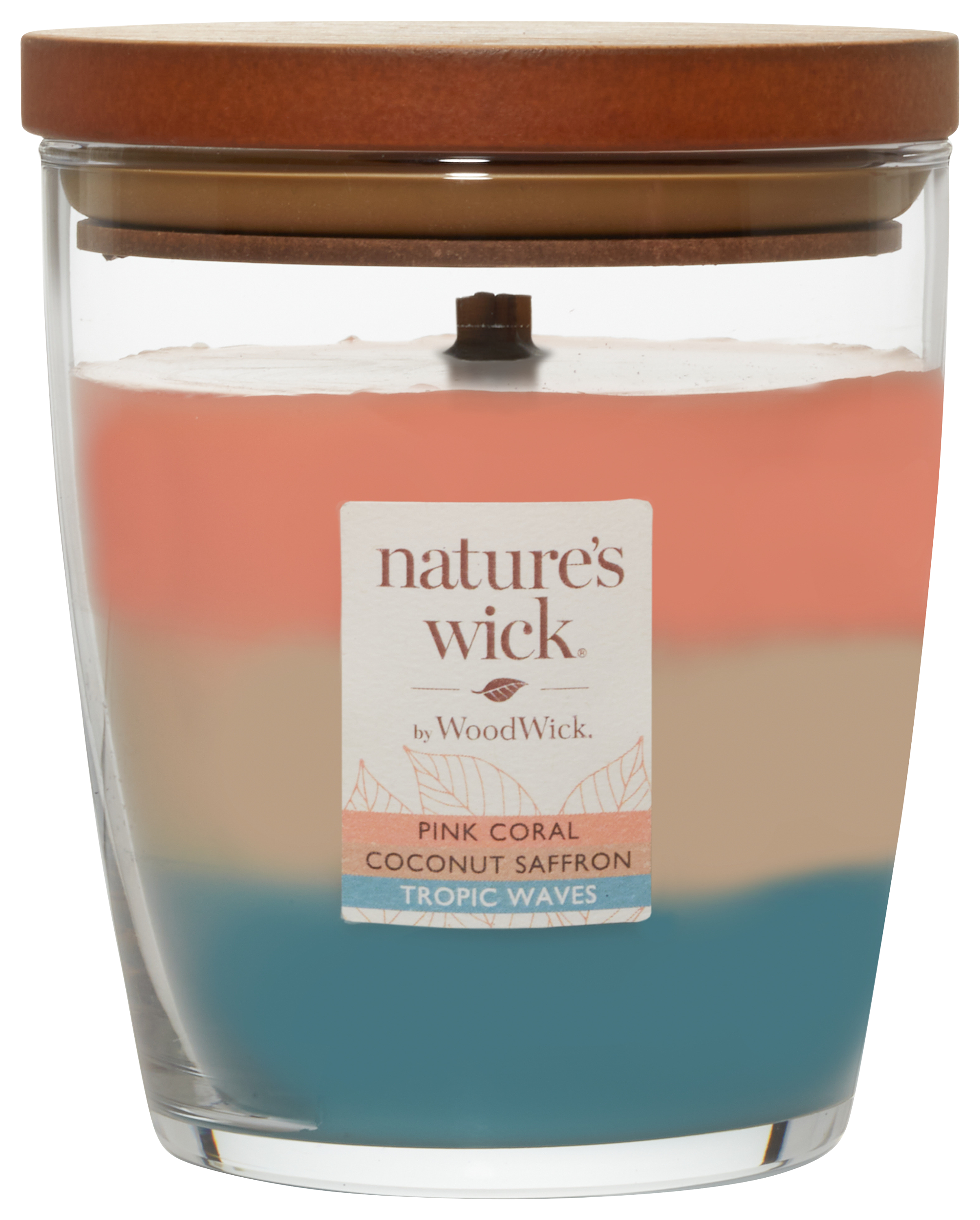 Natures Wick by WoodWick Pink Coral/Coconut Saffron/Tropic Waves Trio Jar 