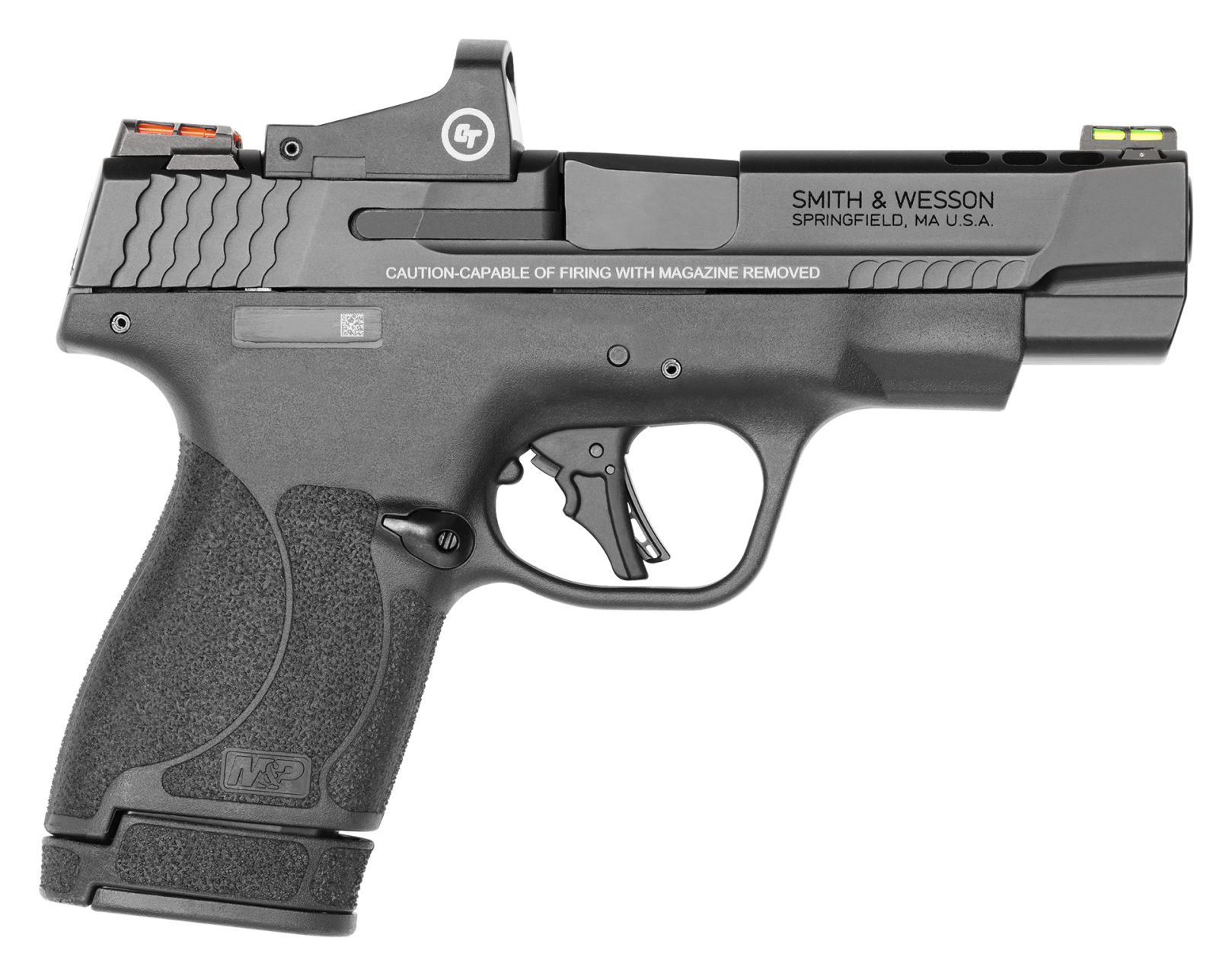 Image of Smith &Wesson M&ampP Shield Plus Performance Center Semi-Auto Pistol with Crimson Trace Red-Dot Sight