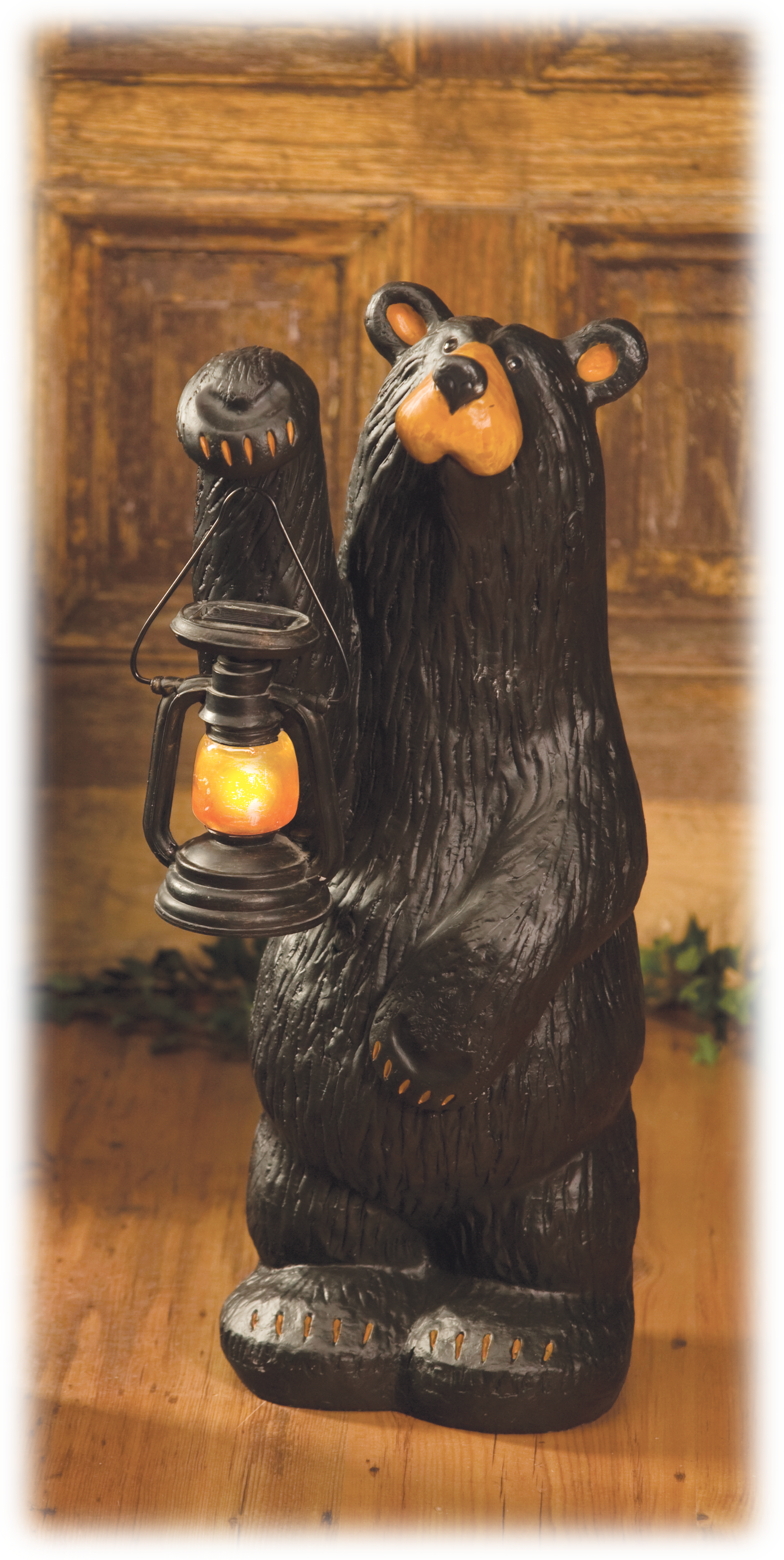 Demdaco Koleman Bear with Lantern Grand Scultpure by Jeff Fleming