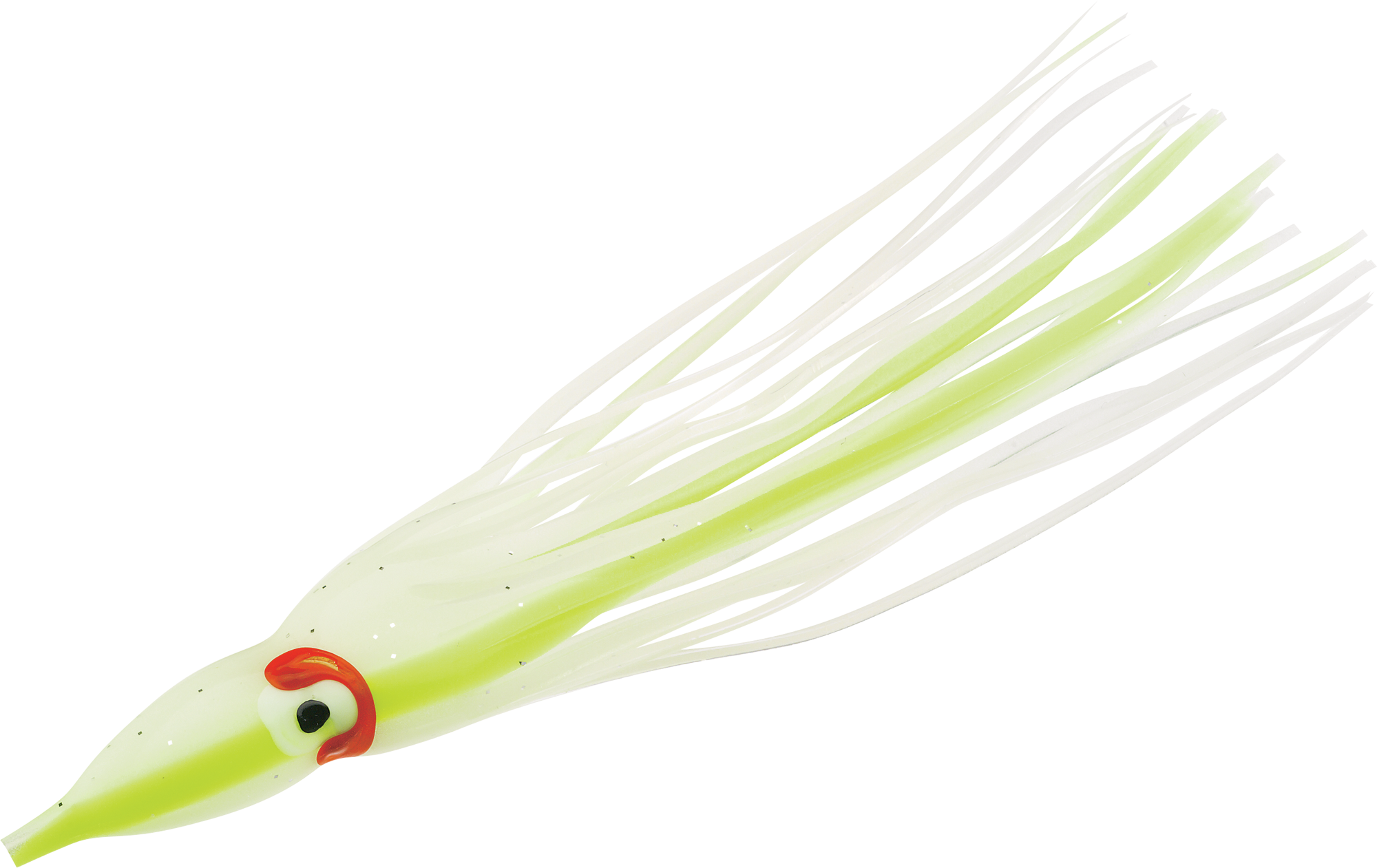 Silver Horde Gold Star Squid - 4-1/4 - Double Glow Chartreuse