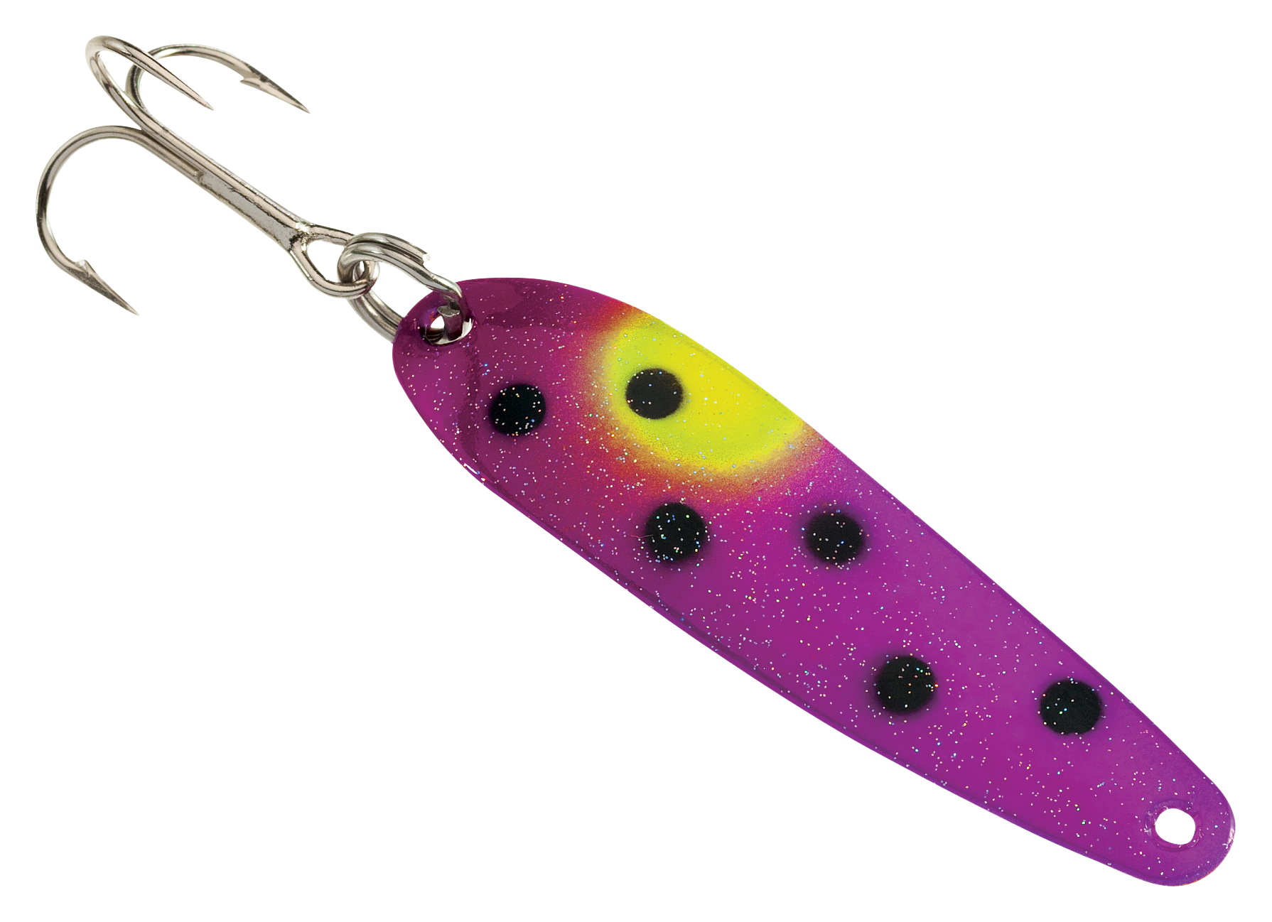 Image of Wolverine Tackle Silver Streak Jr. Spoon - 2-3/8″ - Purple Boxers