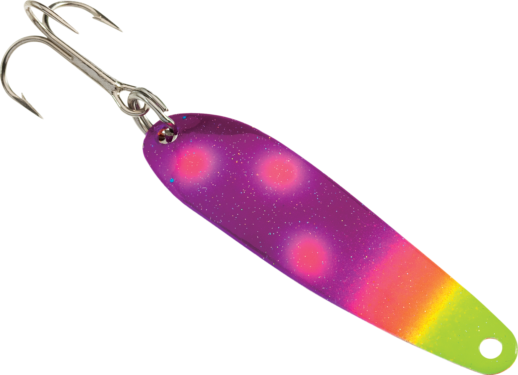 Image of Wolverine Tackle Silver Streak Jr. Spoon - 2-1/4″ - Neon Lights