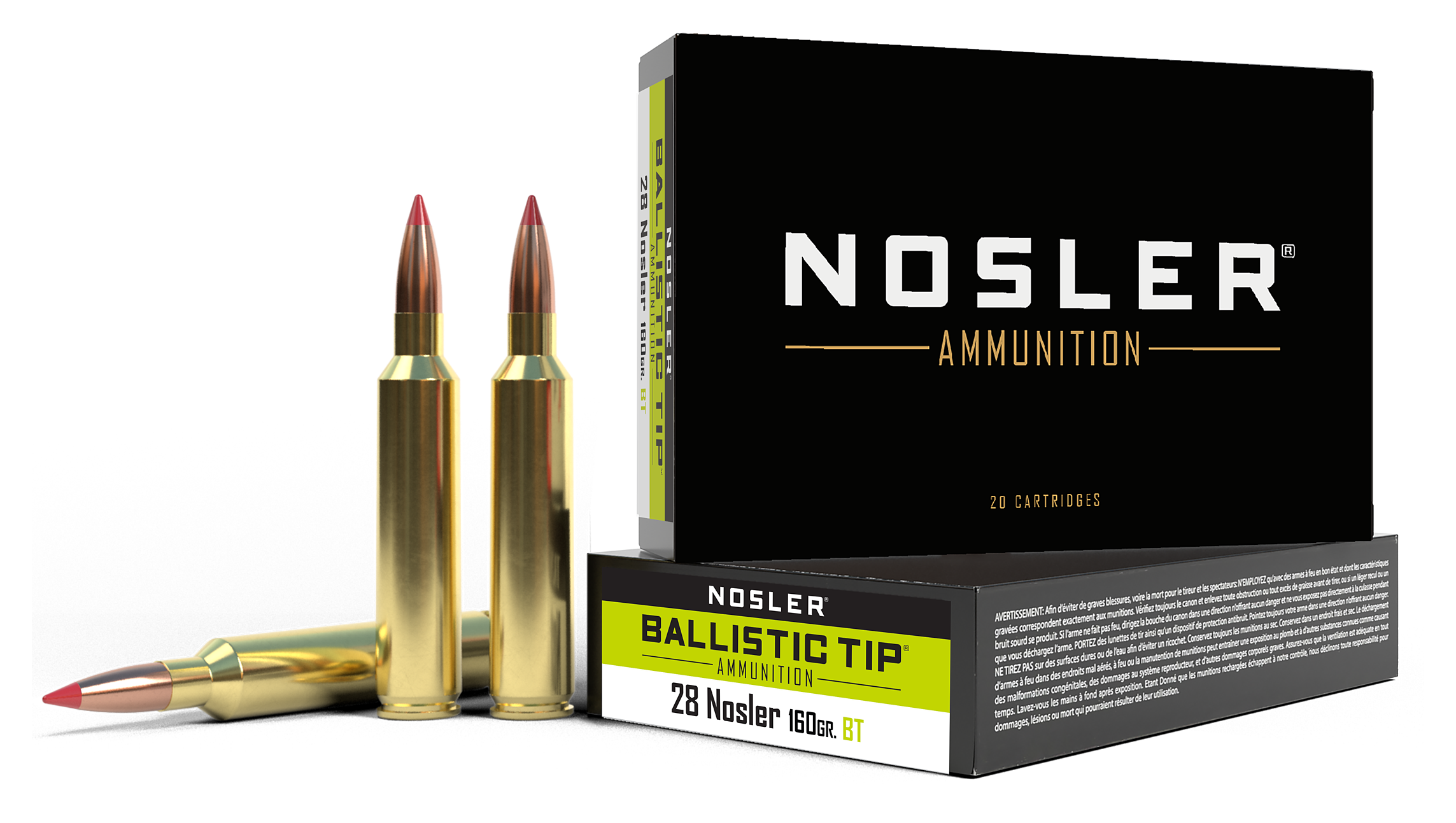 Nosler Ballistic Tip .28 Nosler 160 Grain Rifle Ammo