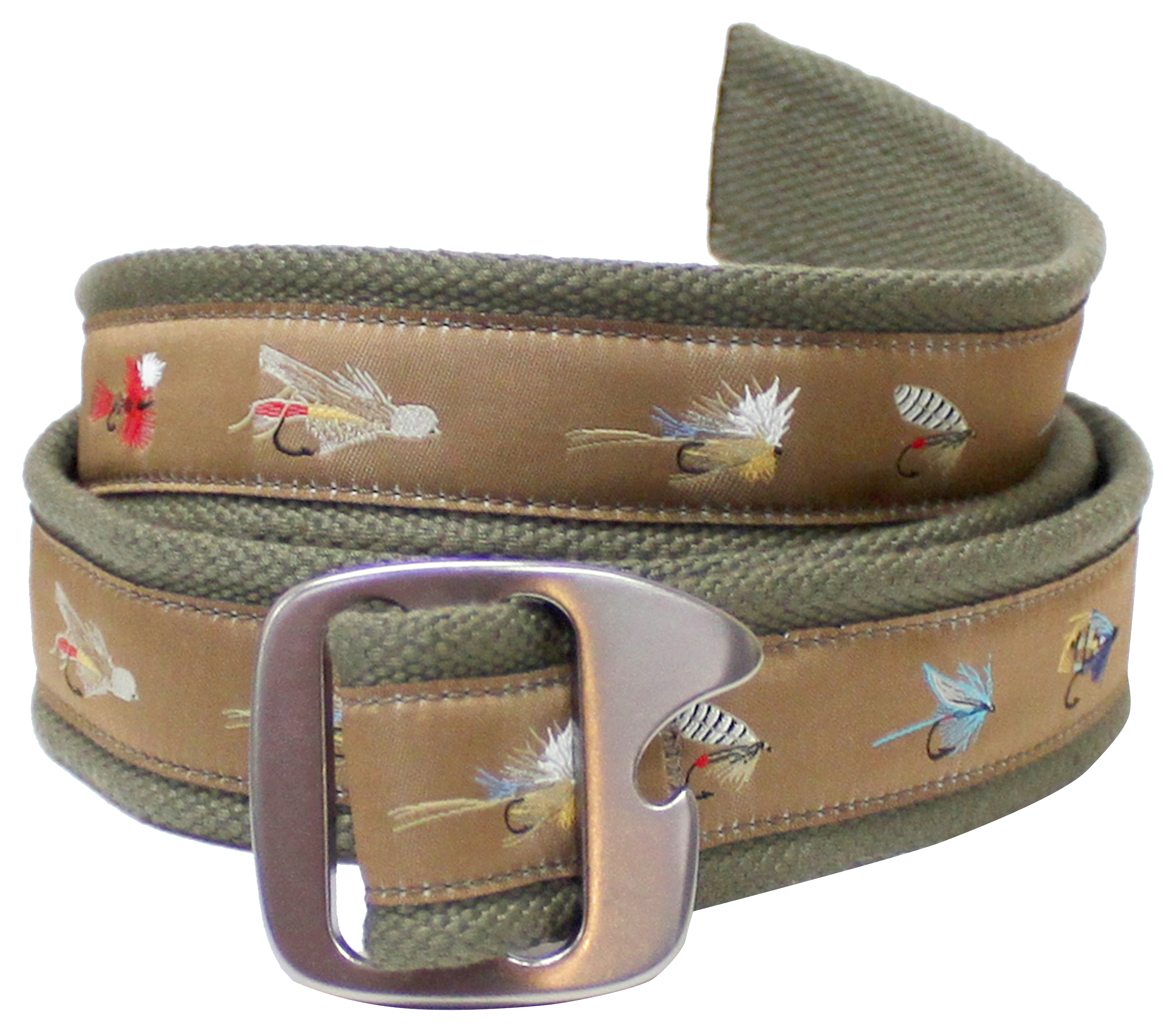 Bison Designs Tap Cap Buckle Belt for Men - Fish Bait - 2XL - Bison Designs