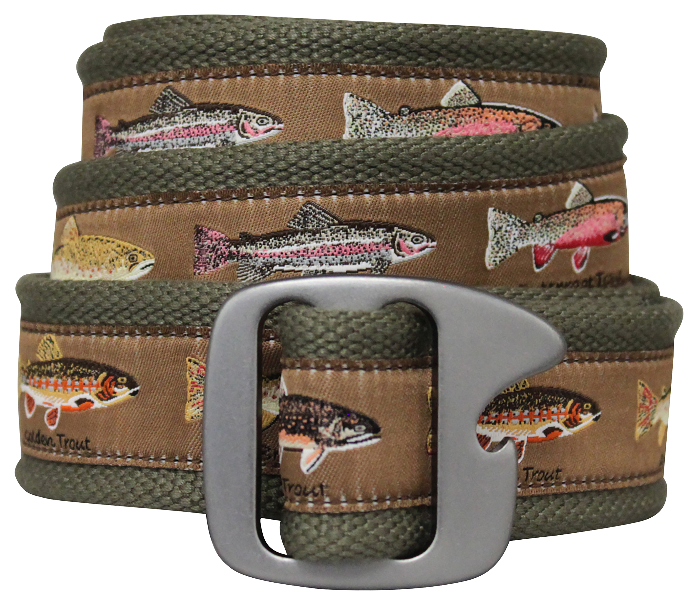 Bison Designs Tap Cap Buckle Belt for Men - Trout - 2XL - Bison Designs